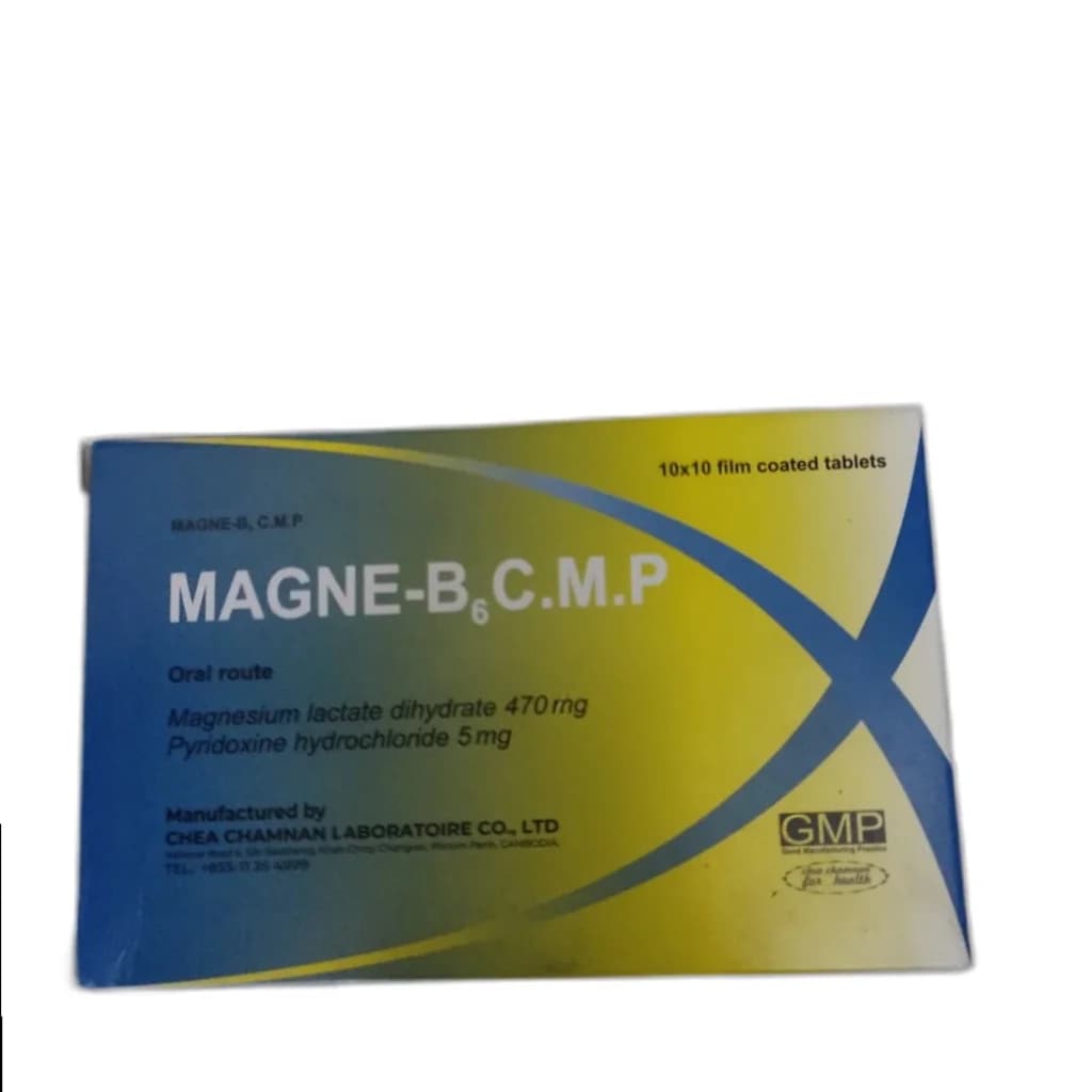 Magne-B6 C.M.P Magnesium lactate dihydrate 470 mg / Pyridoxine hydrochloride 5 mg