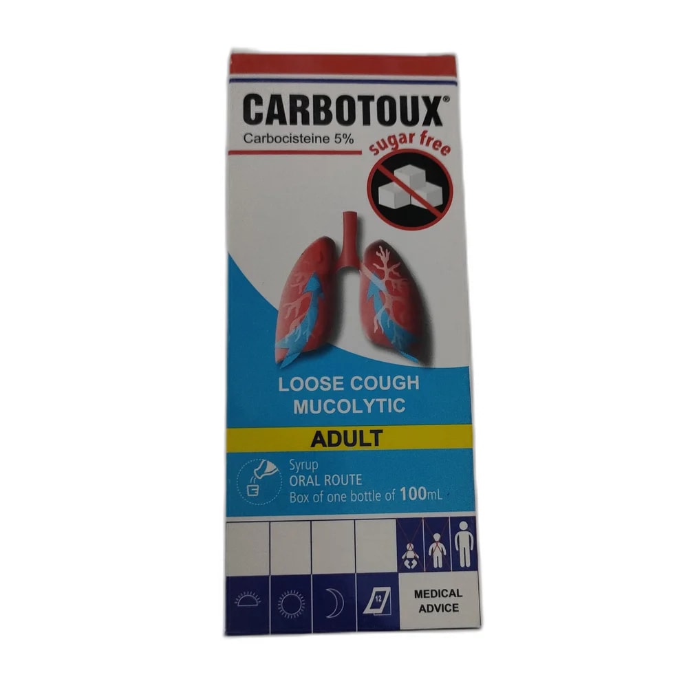 Carbotoux 250 mg Carbocisteine per 5 ml (5% w/v) - PHARMACIE PORNLEU PICH