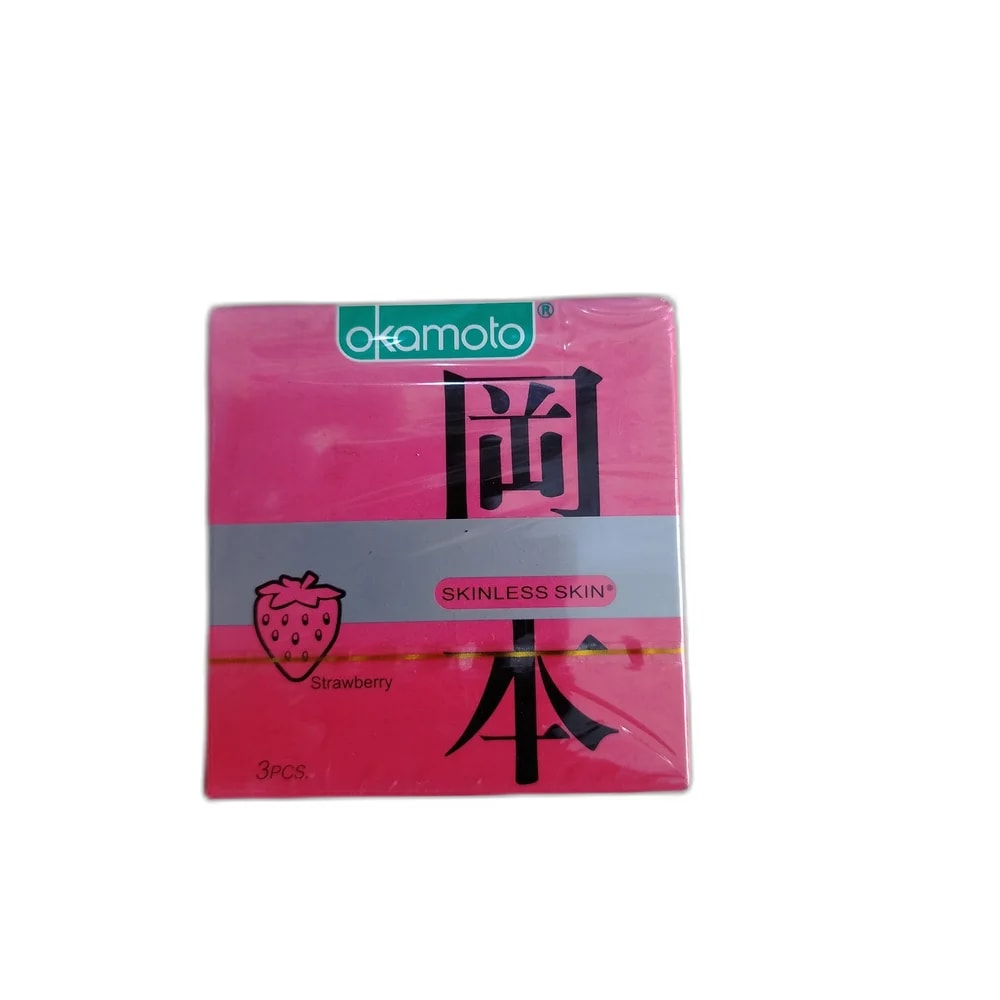 Okamoto Skinless Skin Strawberry 53 mm nominal width - PHARMACIE LA BELLE PHARMA