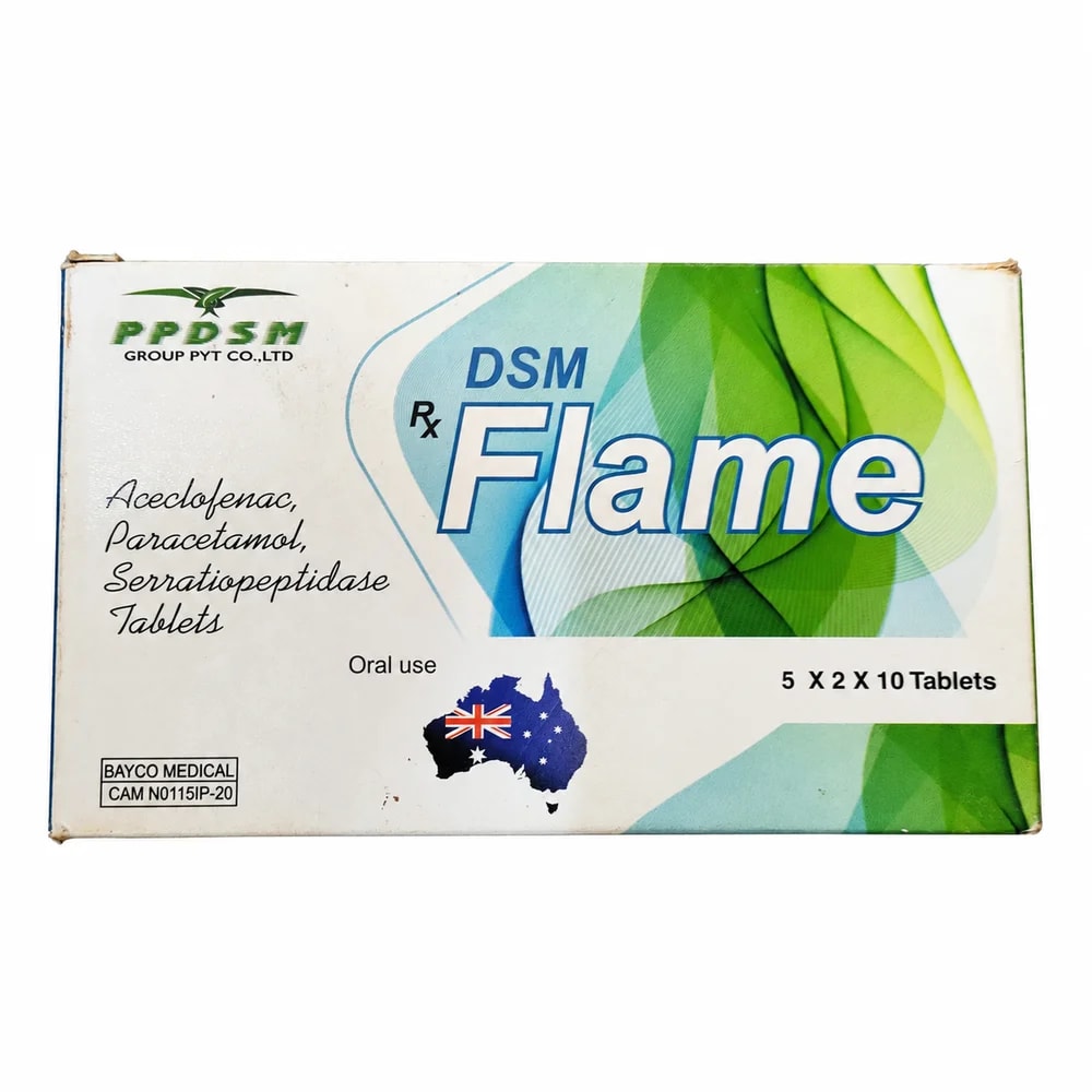 DSM Flame 100 mg / 500 mg / 15 mg - Preash Khan Pich I Pharmacy