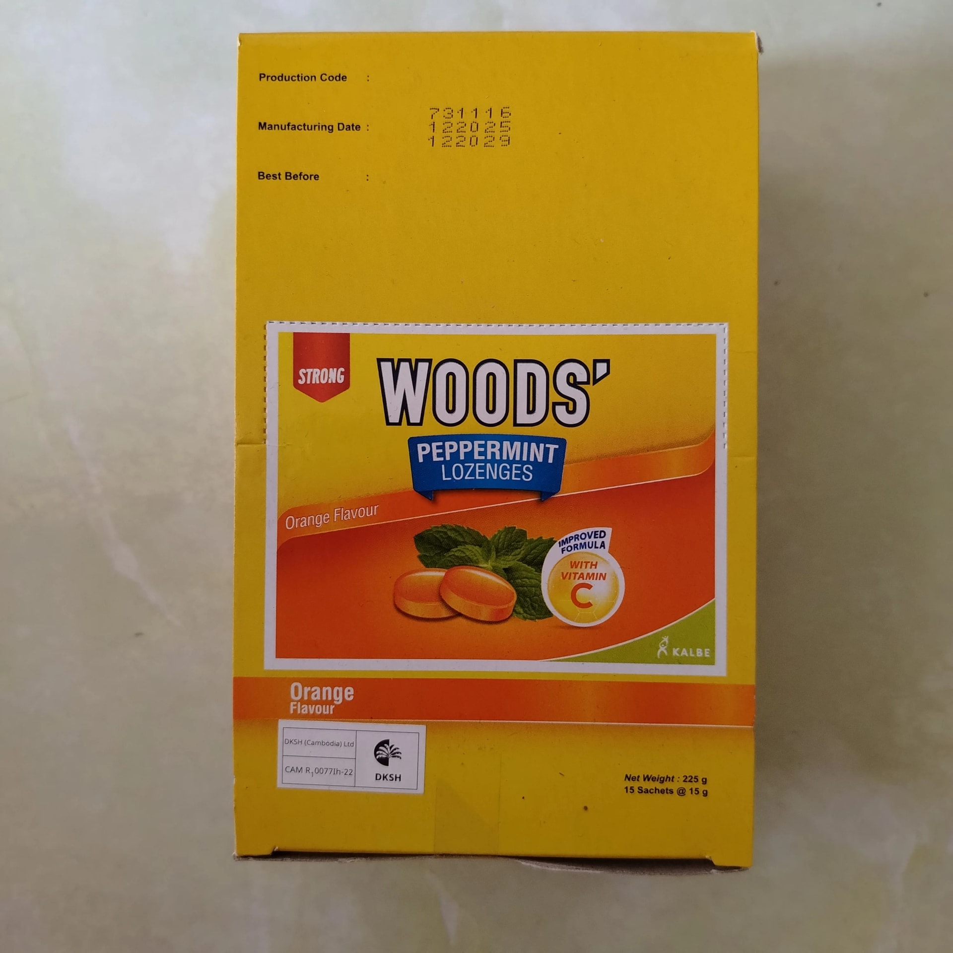 Woods' Peppermint Lozenges Orange - Phal Cham Rouen