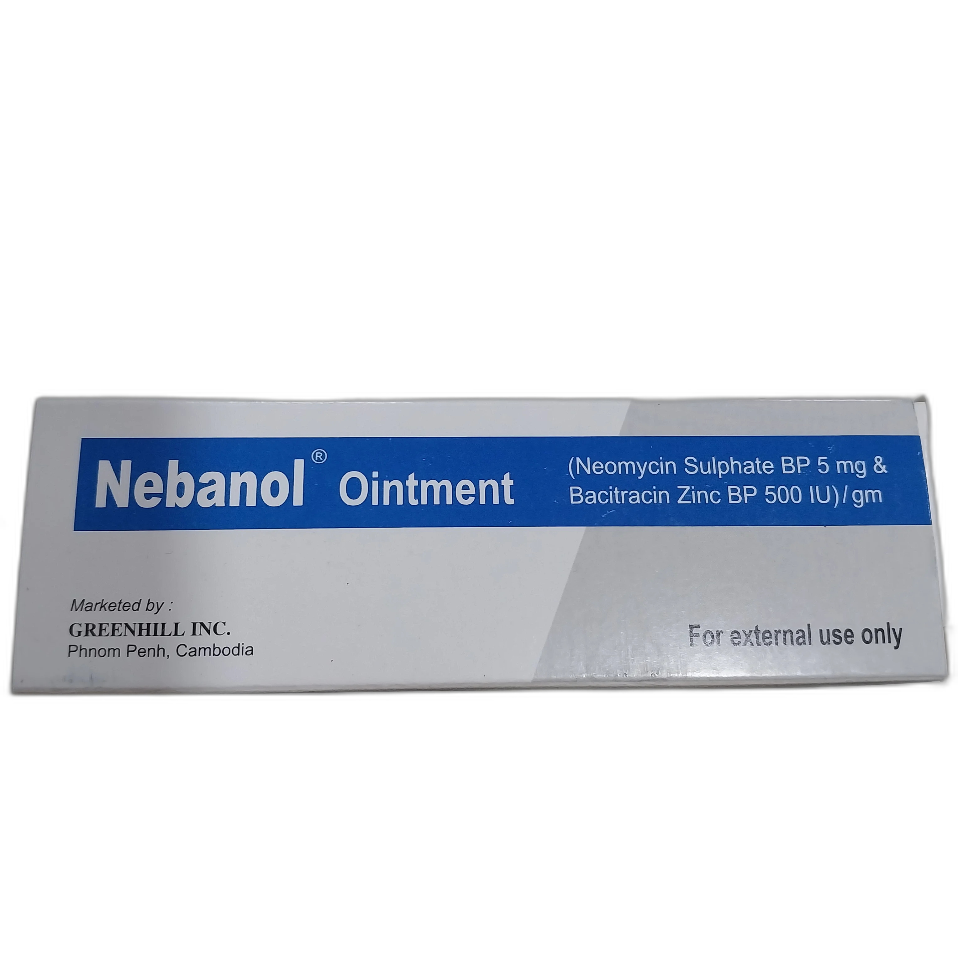 Nebanol Ointment — available at pharmacies in Cambodia on PharmKulen
