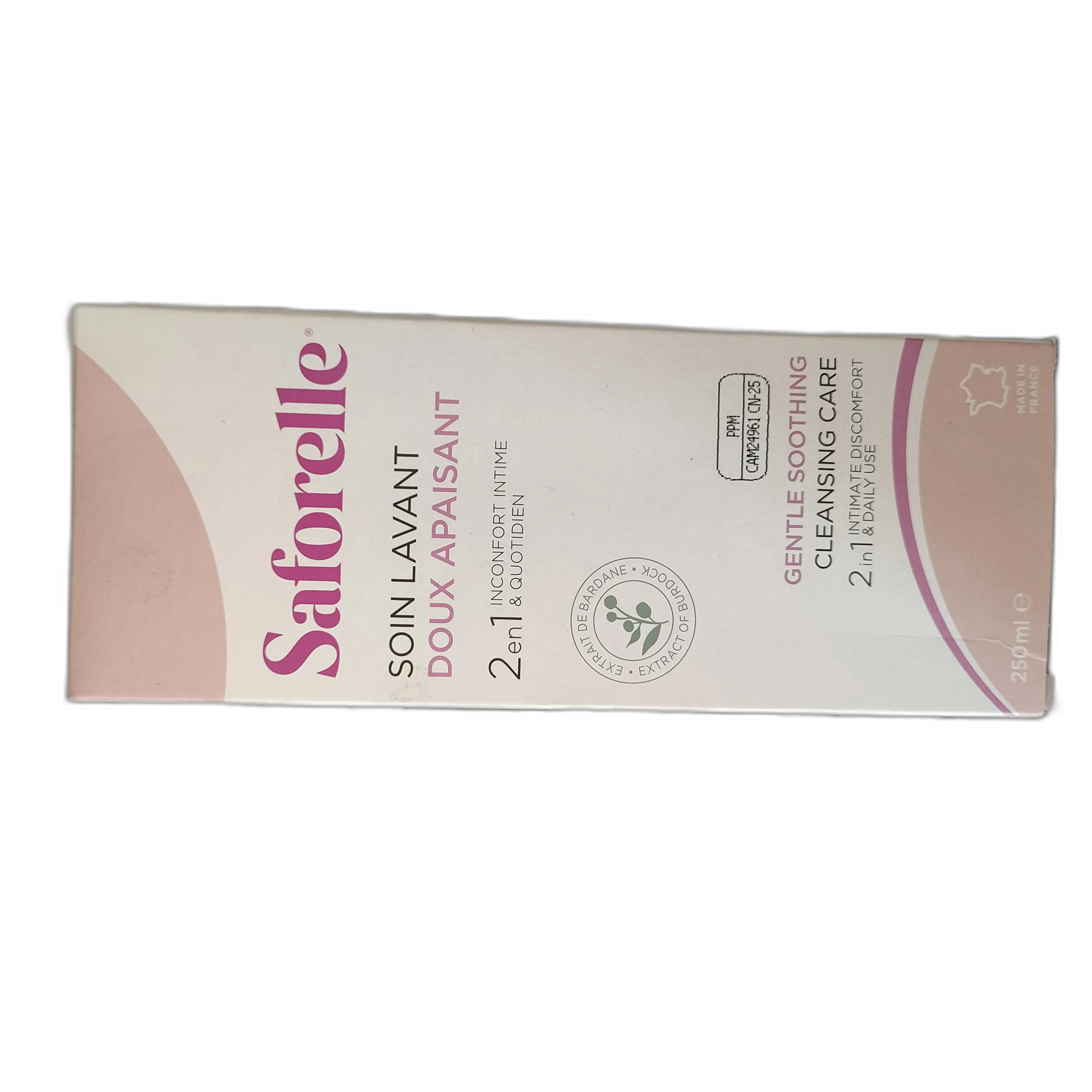 Saforelle Gentle Soothing Cleansing Care — available at pharmacies in Cambodia on PharmKulen