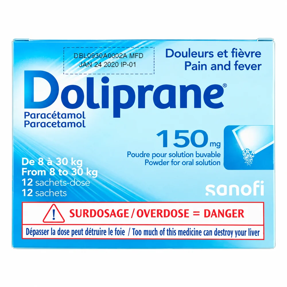 Doliprane — available at pharmacies in Cambodia on PharmKulen
