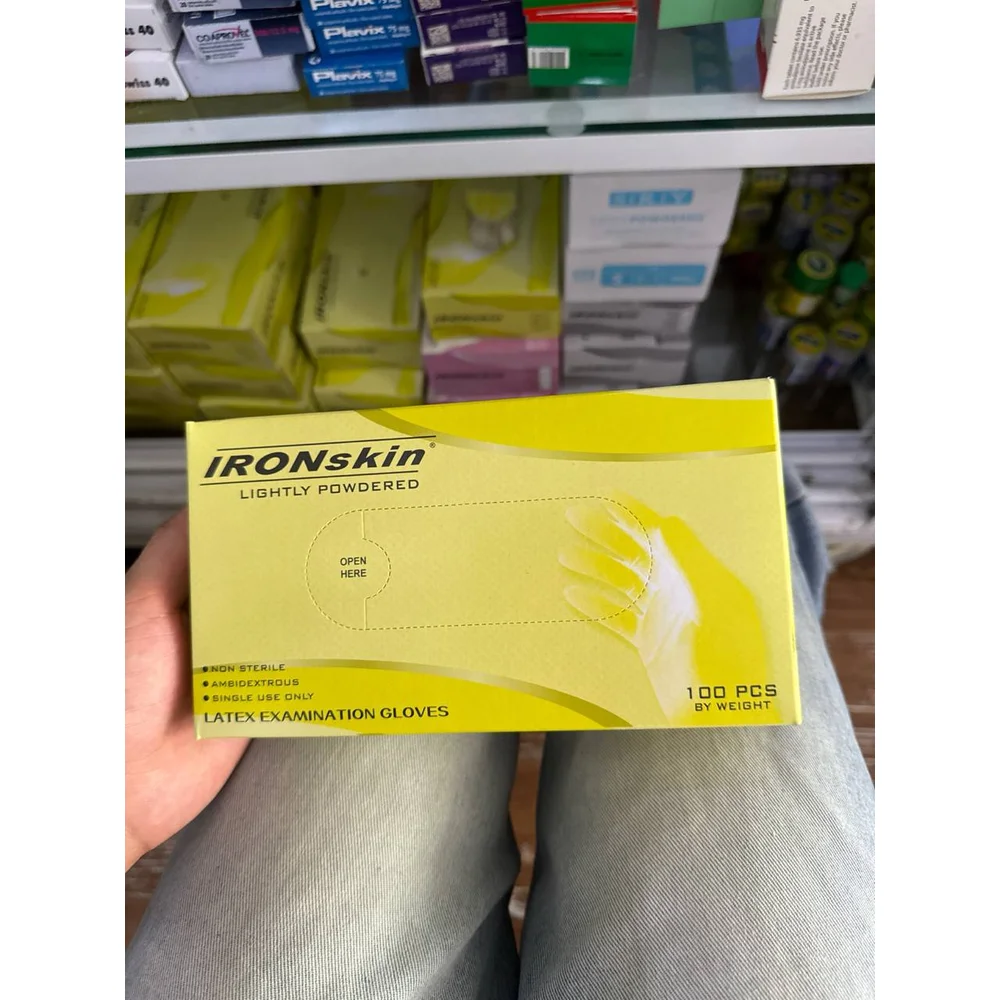 IRONskin Lightly Powdered Latex Examination Gloves — available at pharmacies in Cambodia on PharmKulen
