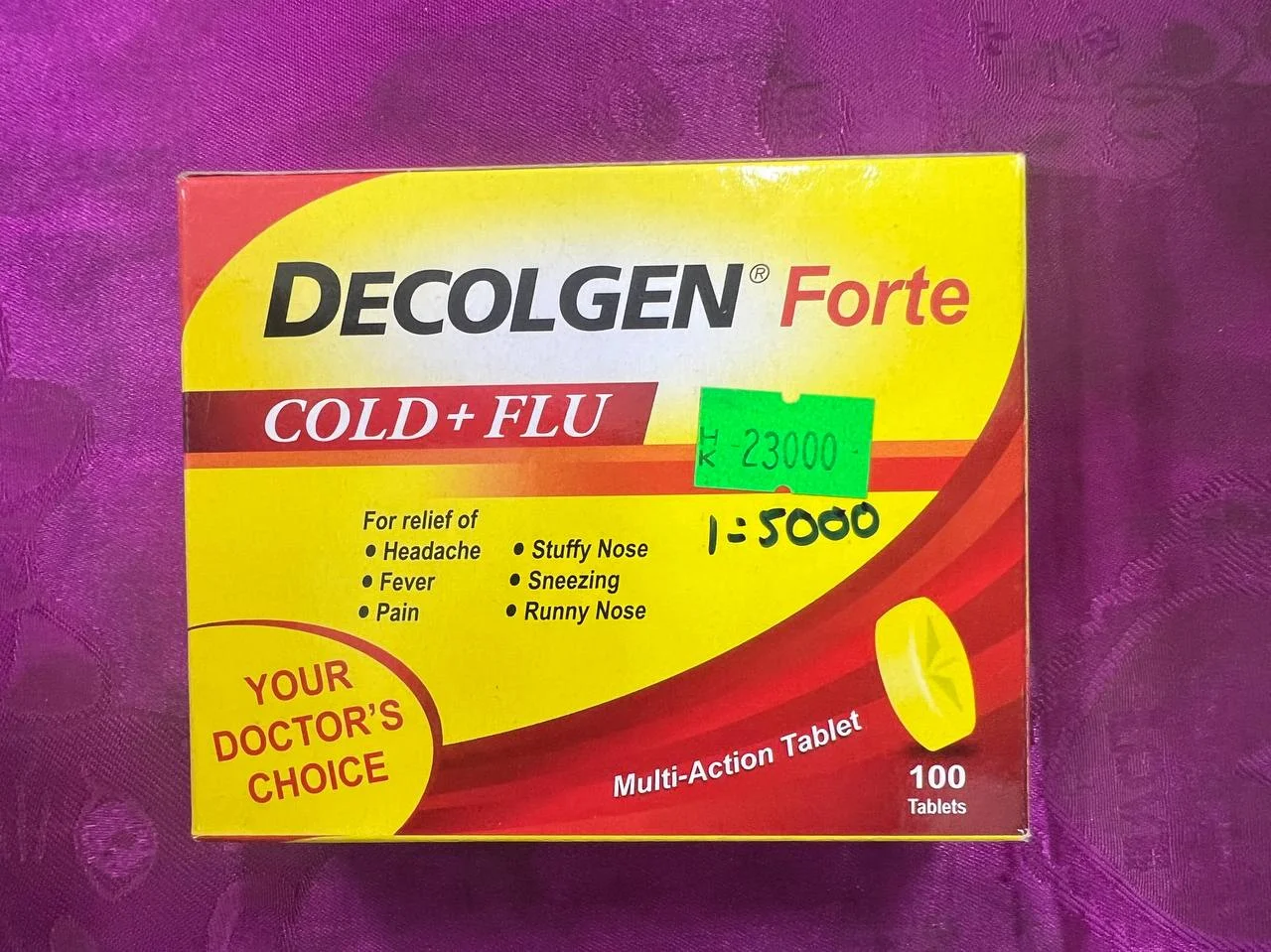 Decolgen forte — available at pharmacies in Cambodia on PharmKulen