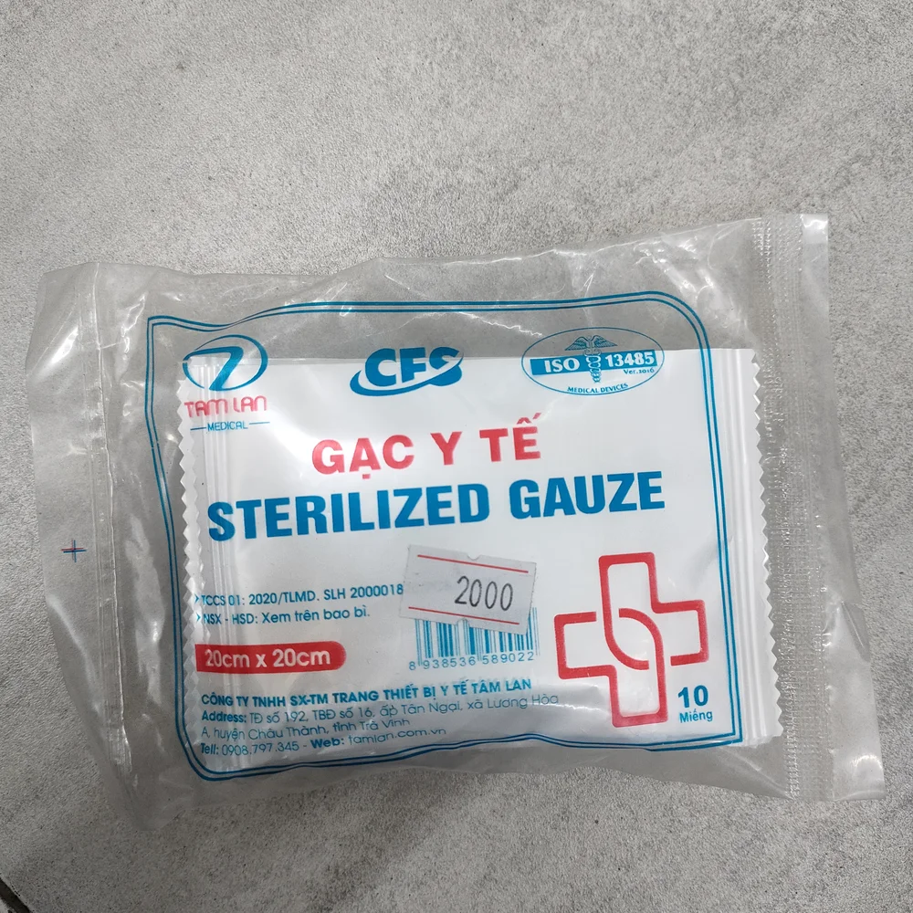 Sterilized Gauze (Tam Lan CFC) — available at pharmacies in Cambodia on PharmKulen