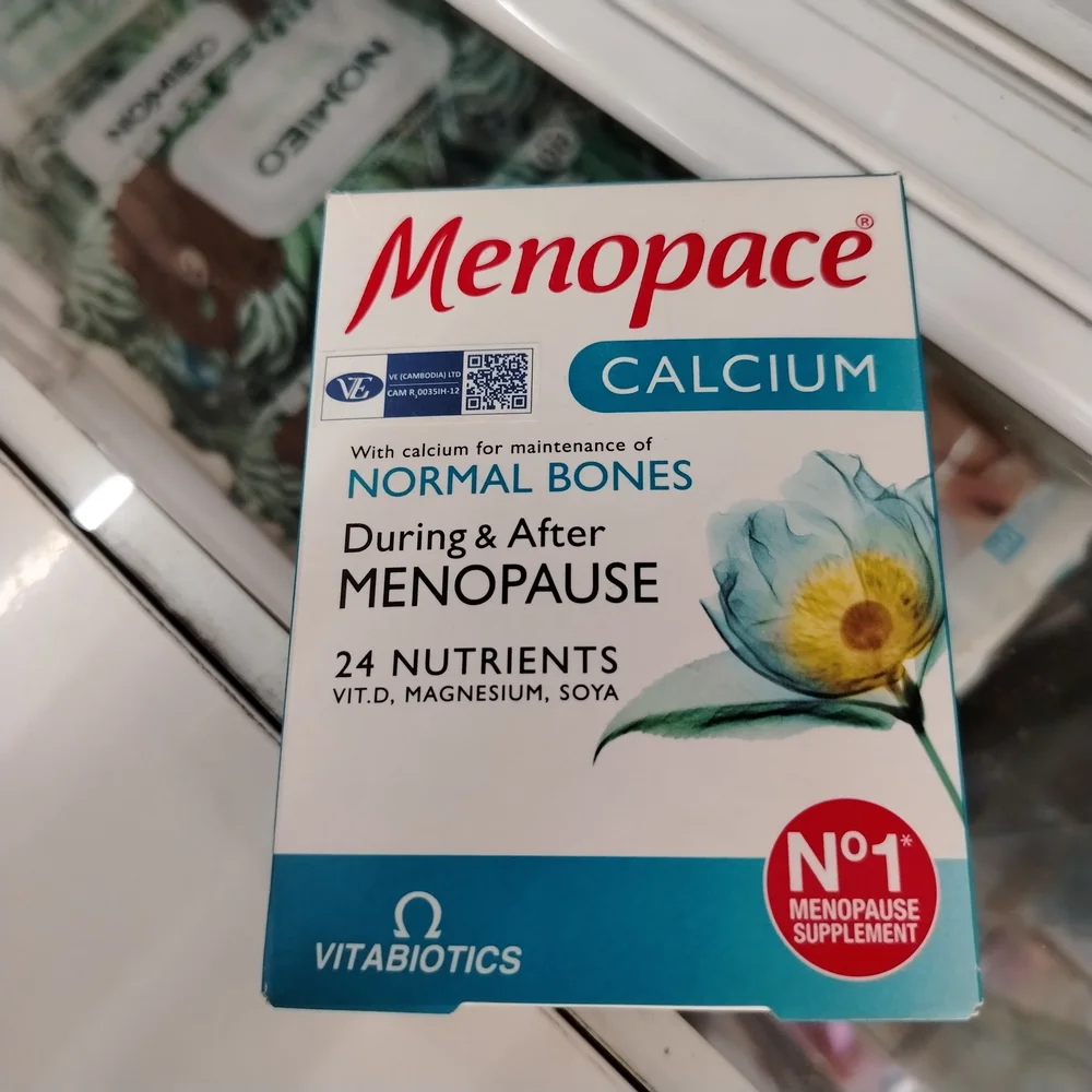 Menopace Calcium — available at pharmacies in Cambodia on PharmKulen