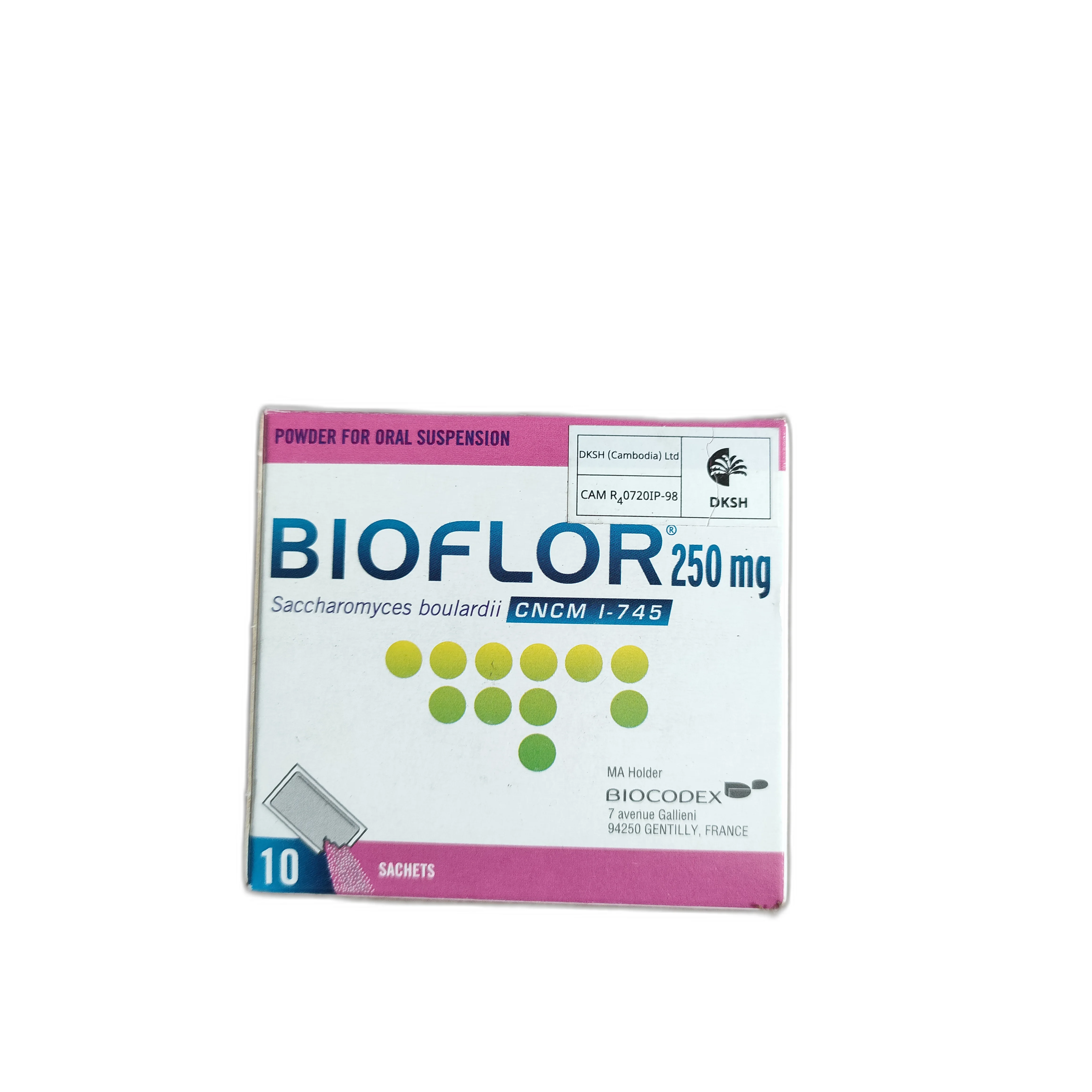 Bioflor 250 — available at pharmacies in Cambodia on PharmKulen