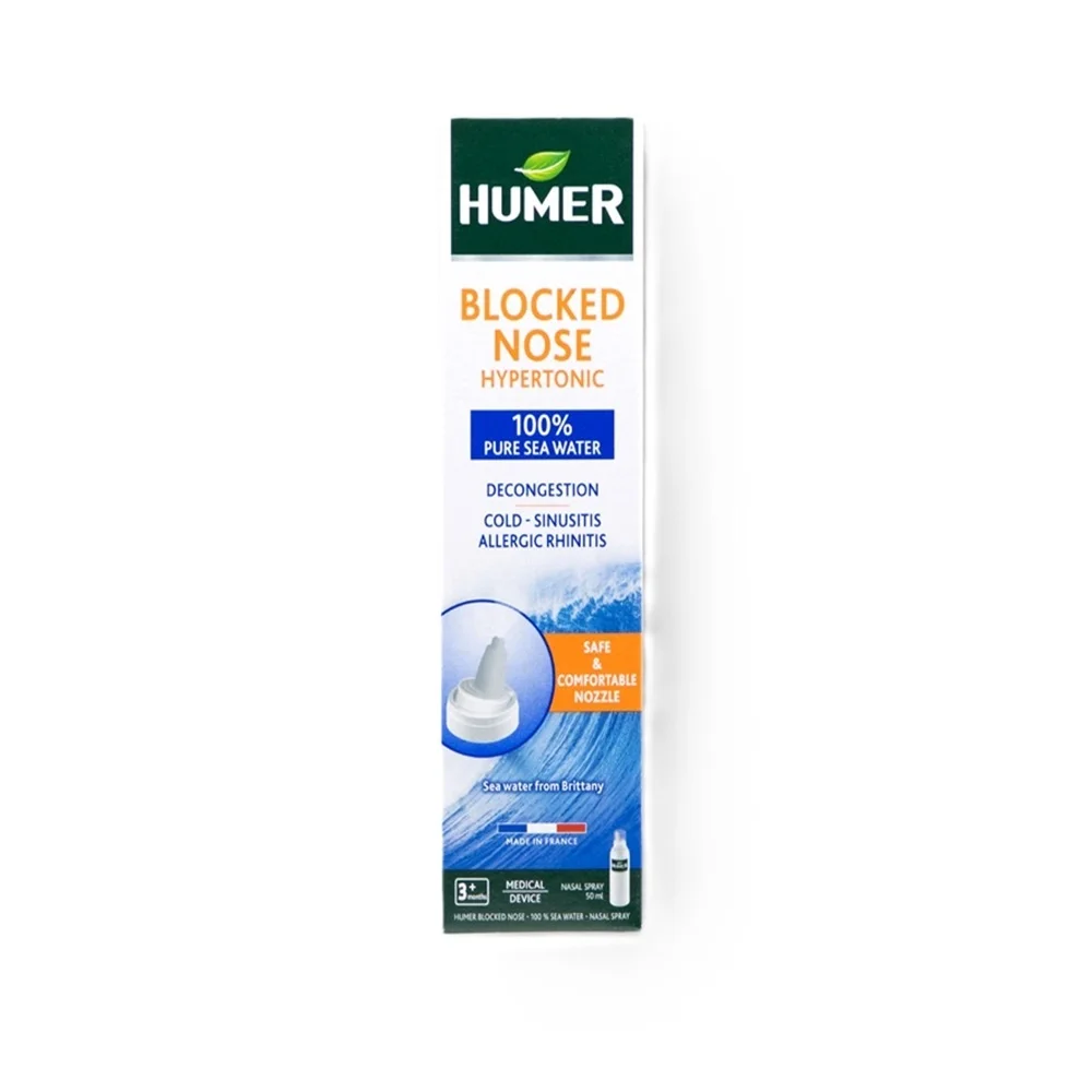 Humer Blocked Nose Hypertonic Nasal Spray — available at pharmacies in Cambodia on PharmKulen