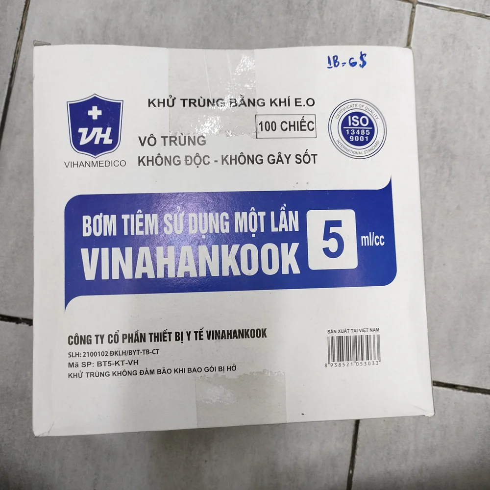 Vinahankook Disposable Syringe 5ml — available at pharmacies in Cambodia on PharmKulen