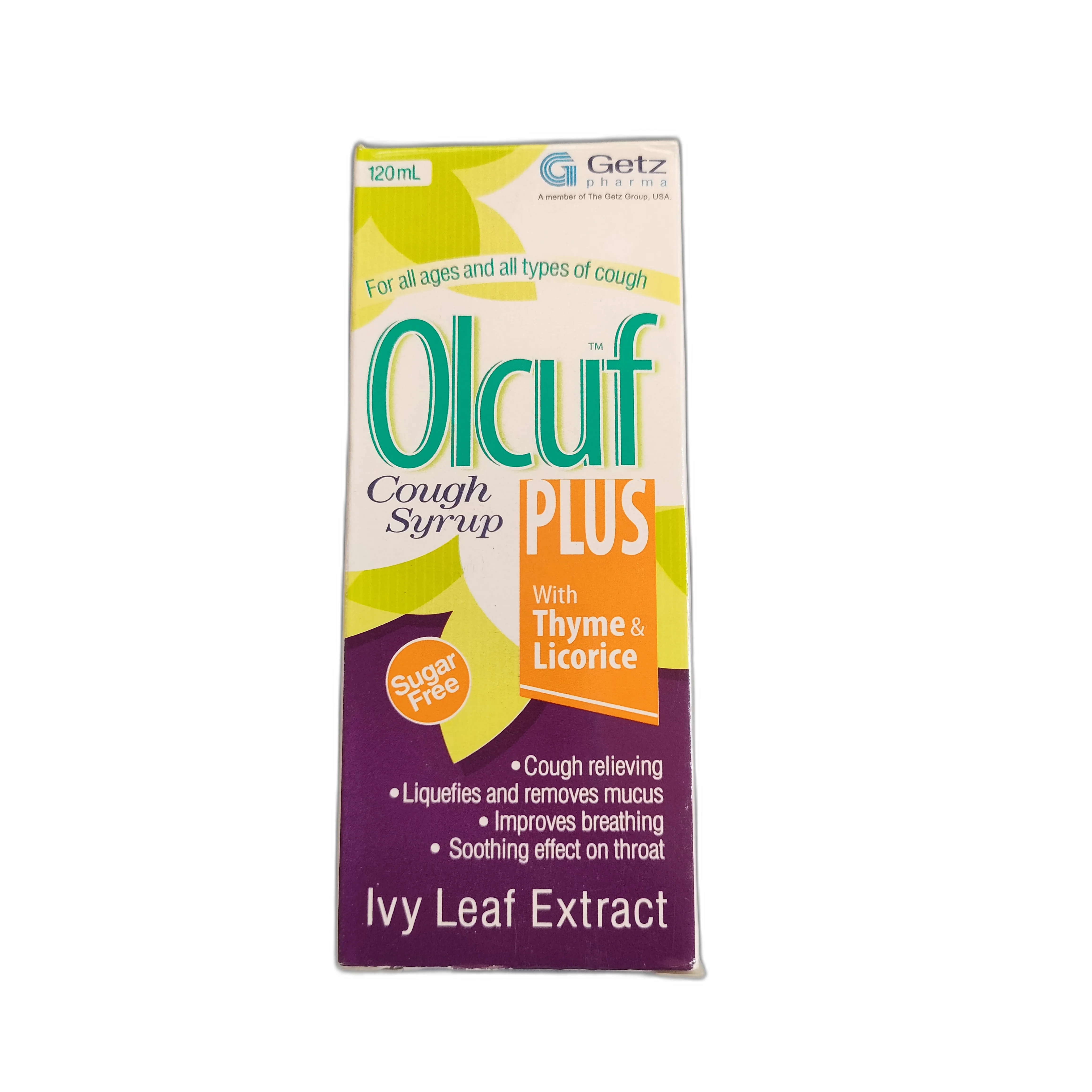 Olcuf Plus Cough Syrup — available at pharmacies in Cambodia on PharmKulen
