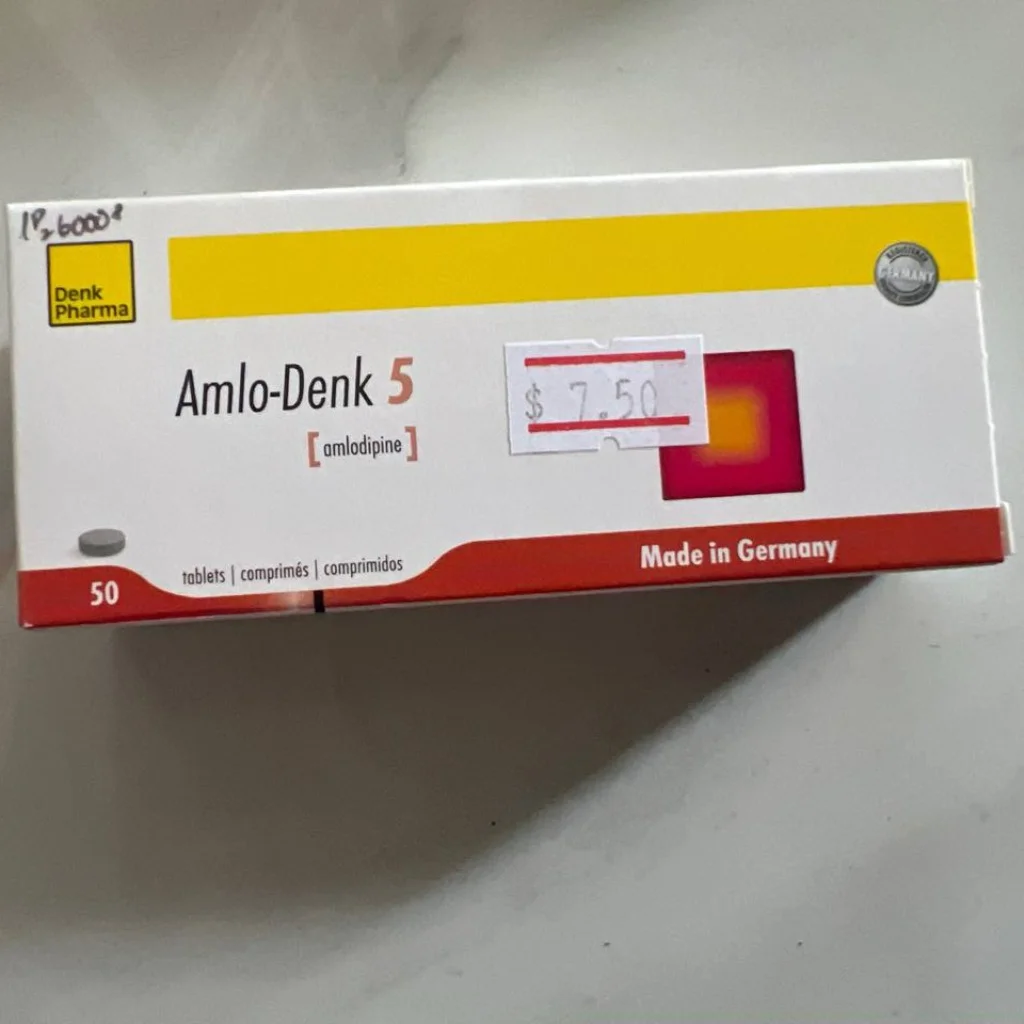 Amlo-Denk 5 — available at pharmacies in Cambodia on PharmKulen