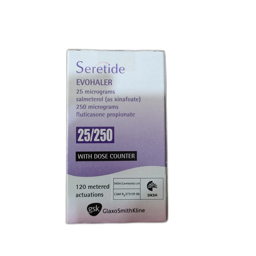 Seretide Evohaler — available at pharmacies in Cambodia on PharmKulen