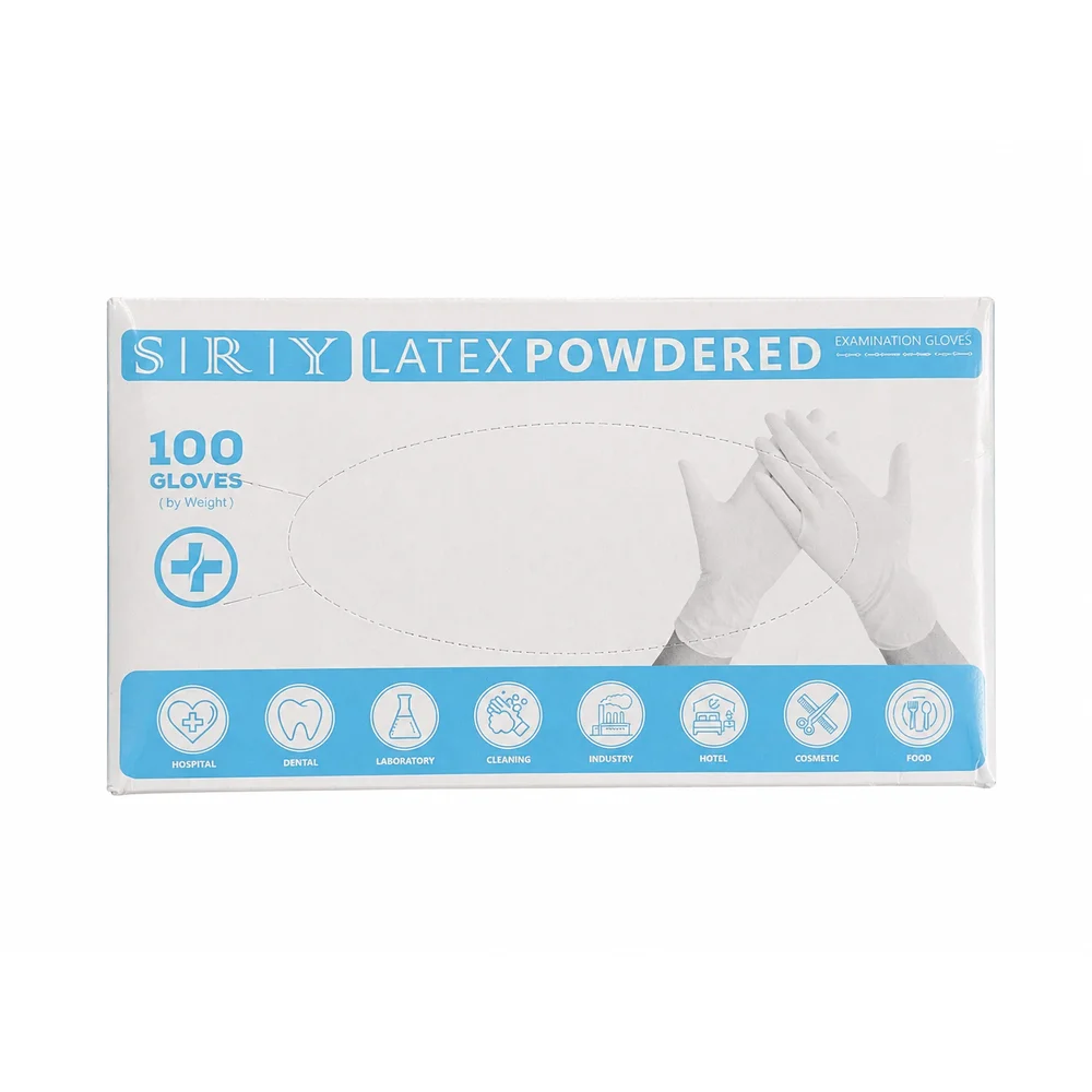 SIRY Latex Powdered Examination Gloves — available at pharmacies in Cambodia on PharmKulen