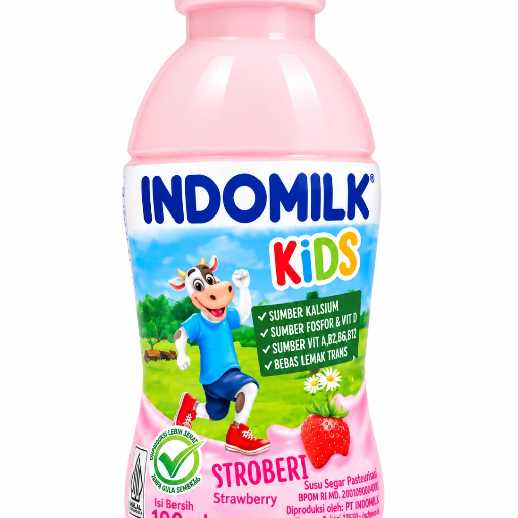 Indomilk Kids Strawberry  — available at pharmacies in Cambodia on PharmKulen