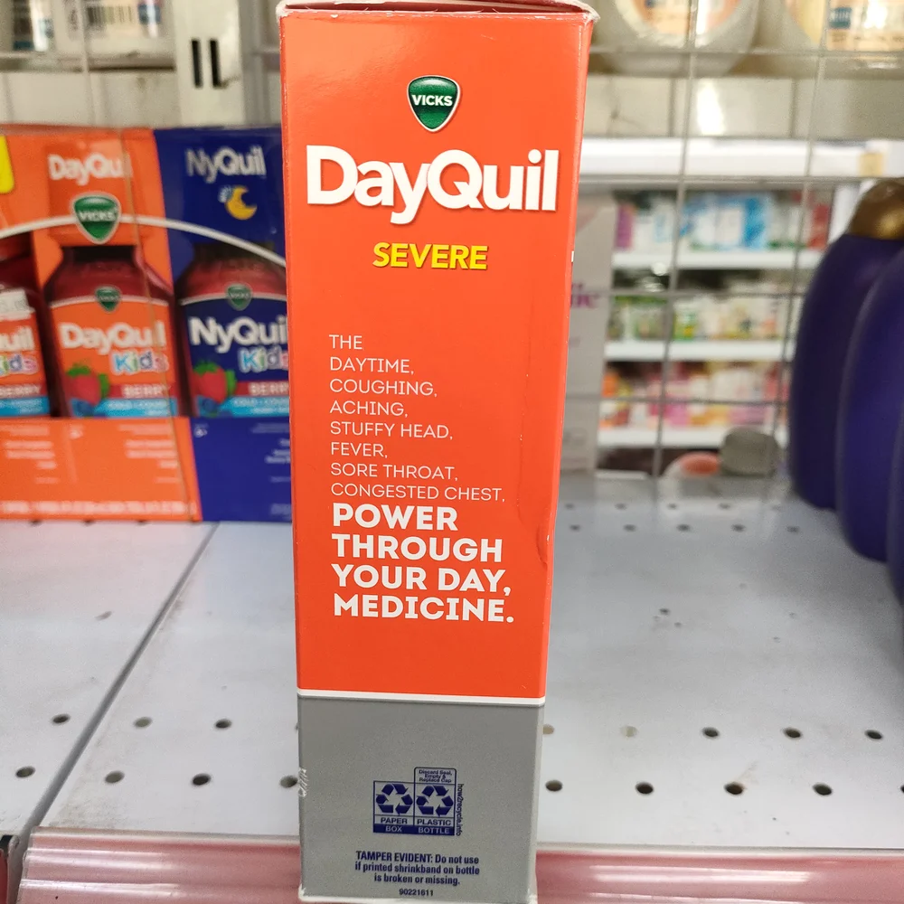 Vicks DayQuil Severe — available at pharmacies in Cambodia on PharmKulen