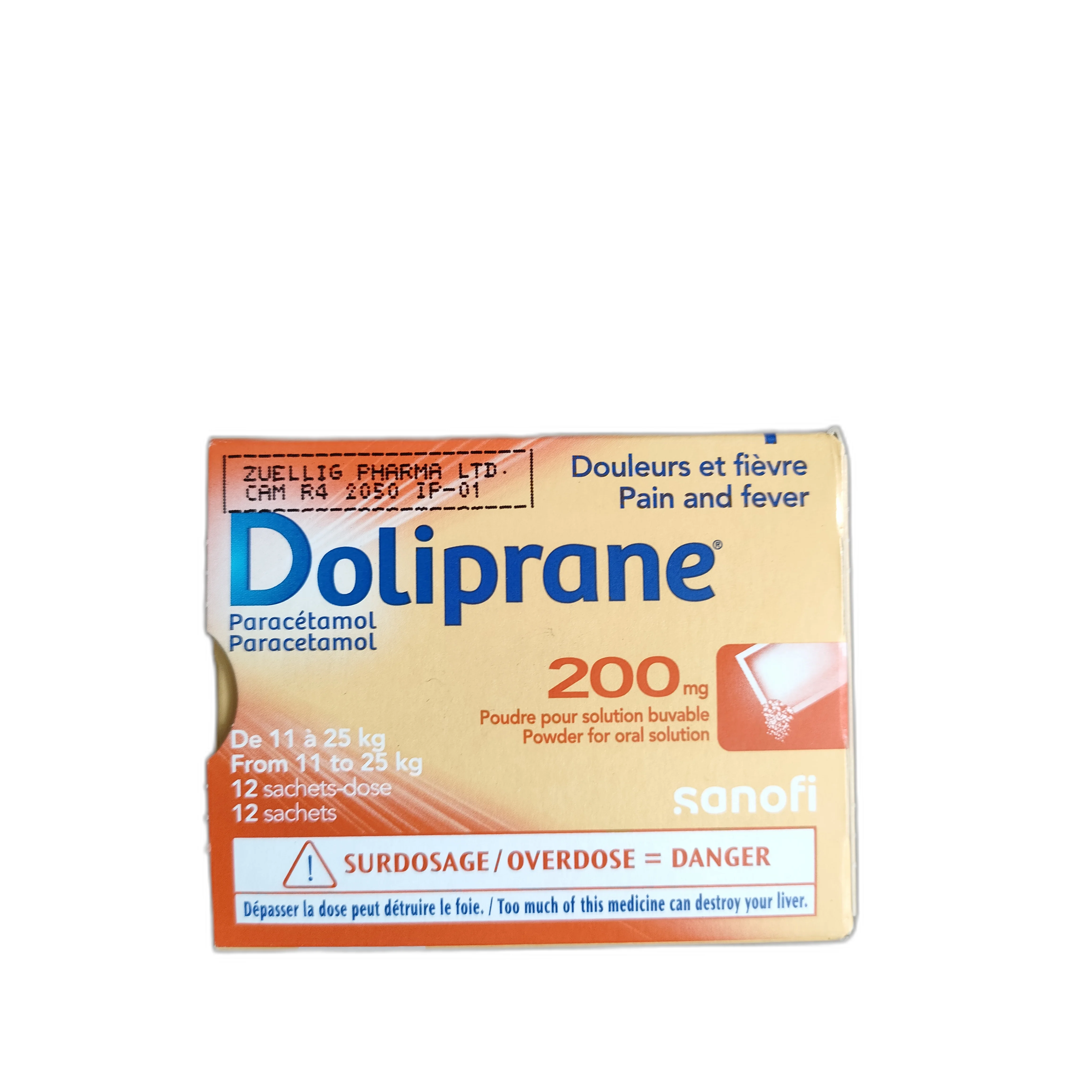 Doliprane — available at pharmacies in Cambodia on PharmKulen