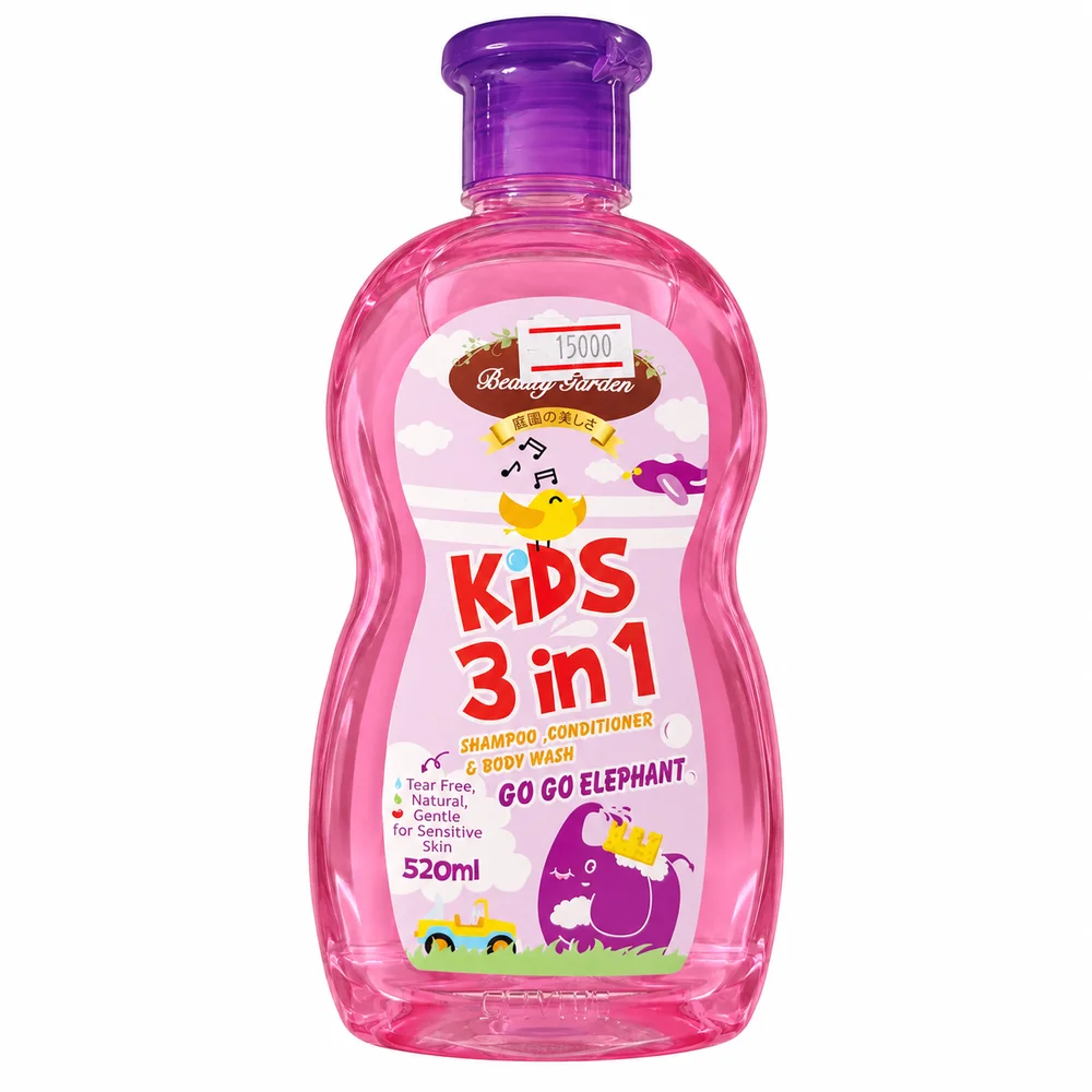Beauty Garden Kids 3-in-1 Go Go Elephant Shampoo Conditioner & Body Wash — available at pharmacies in Cambodia on PharmKulen