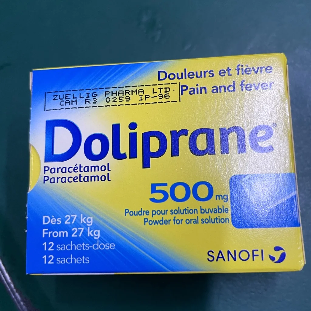Doliprane — available at pharmacies in Cambodia on PharmKulen