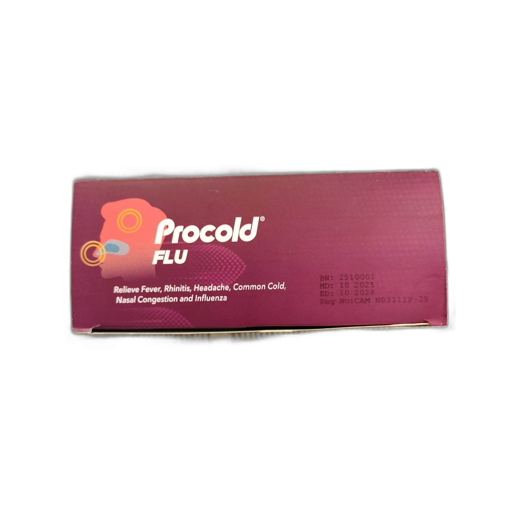 Procold Flu — available at pharmacies in Cambodia on PharmKulen
