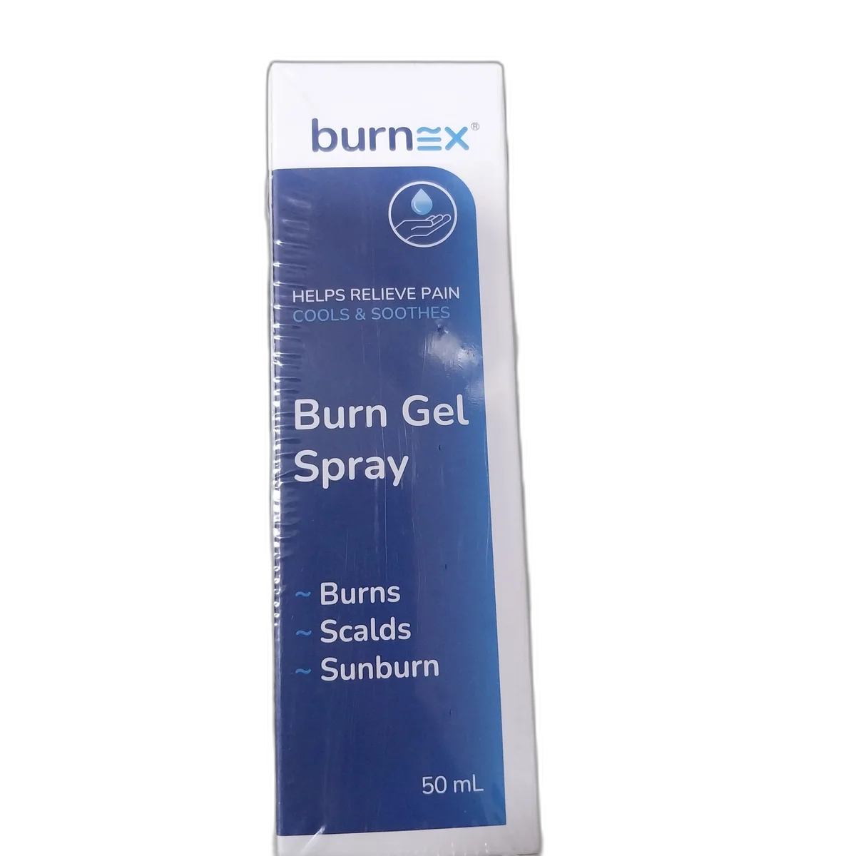 Burnex Burn Gel Spray — available at pharmacies in Cambodia on PharmKulen