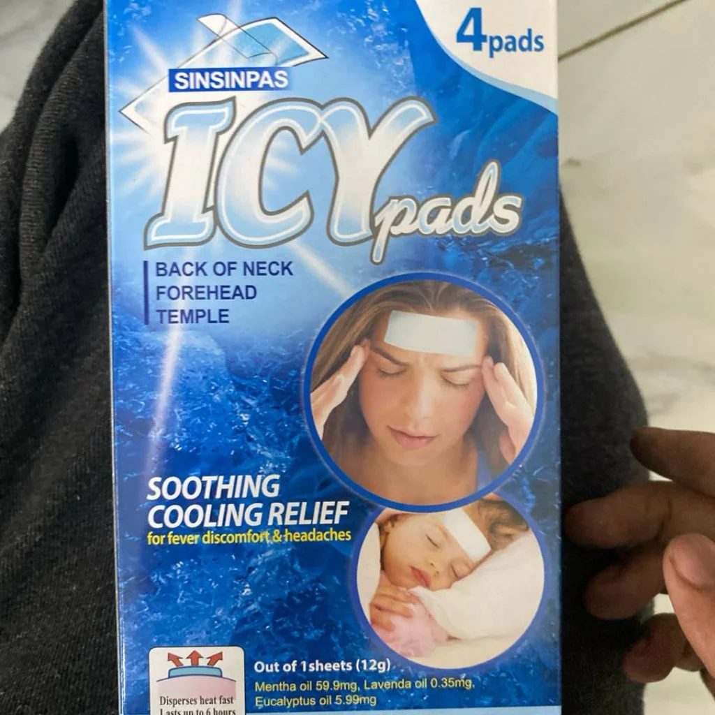 ICY Pads (Cooling Gel Pads) — available at pharmacies in Cambodia on PharmKulen