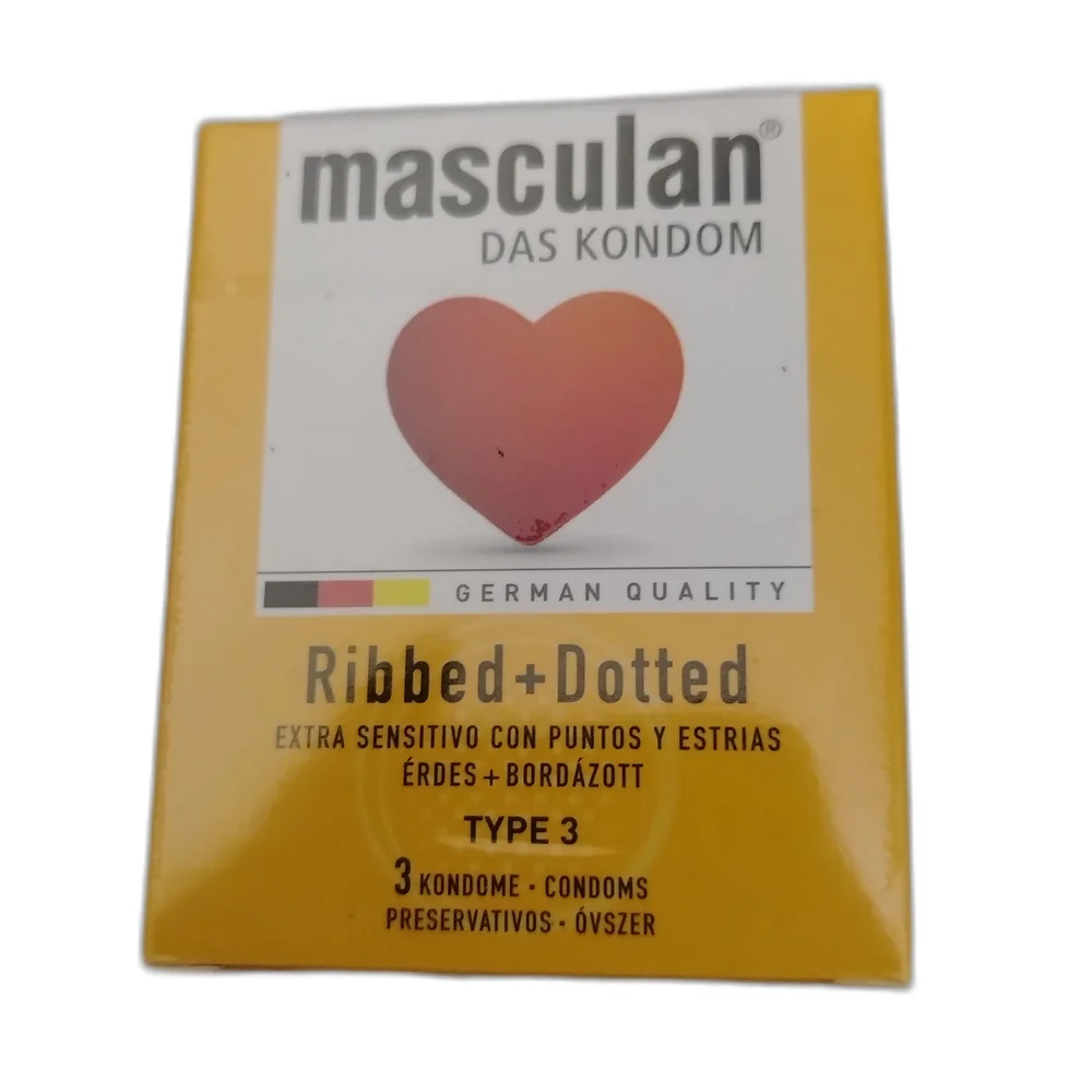 Masculan Ribbed + Dotted Type 3 — available at pharmacies in Cambodia on PharmKulen