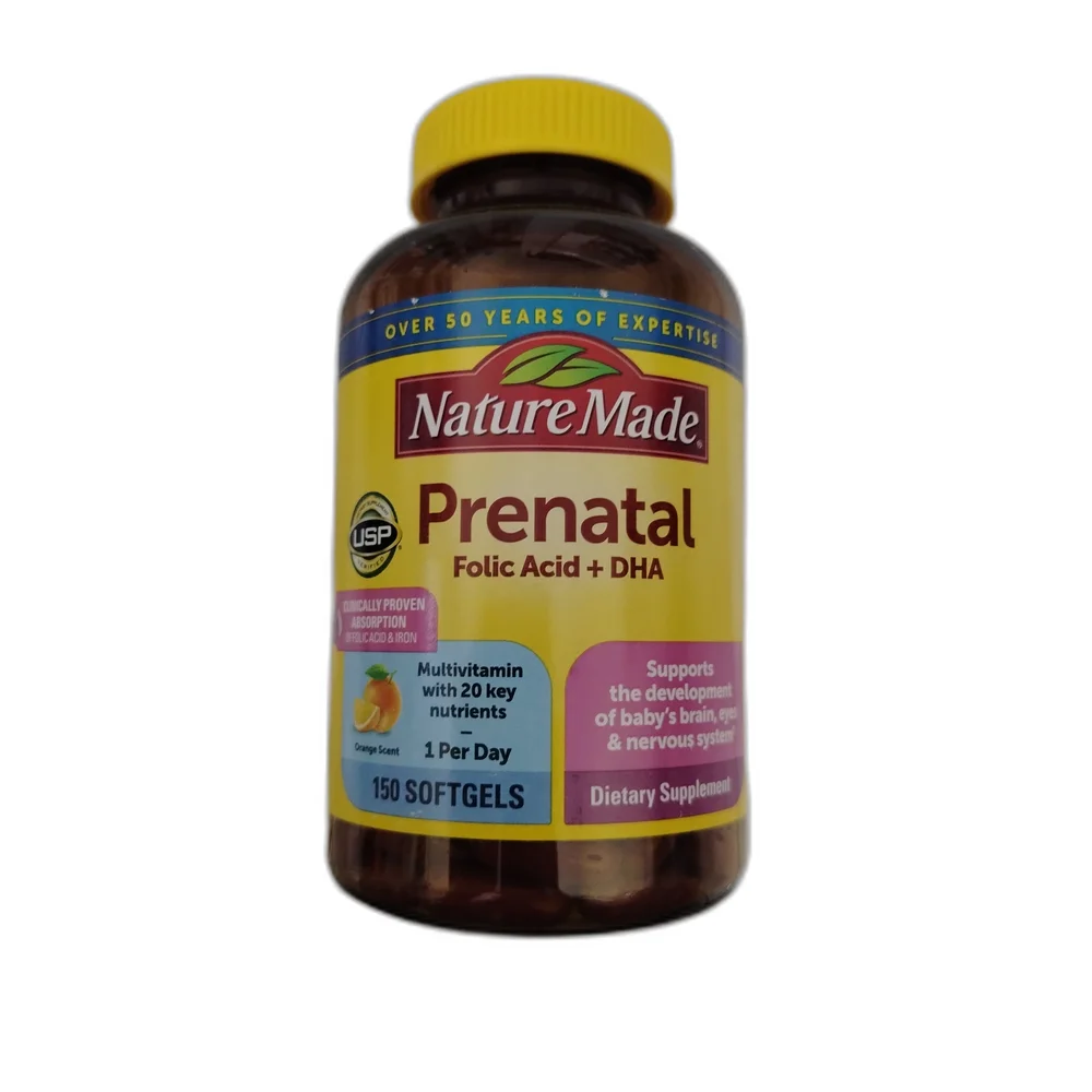 Nature Made Prenatal Folic Acid + DHA — available at pharmacies in Cambodia on PharmKulen