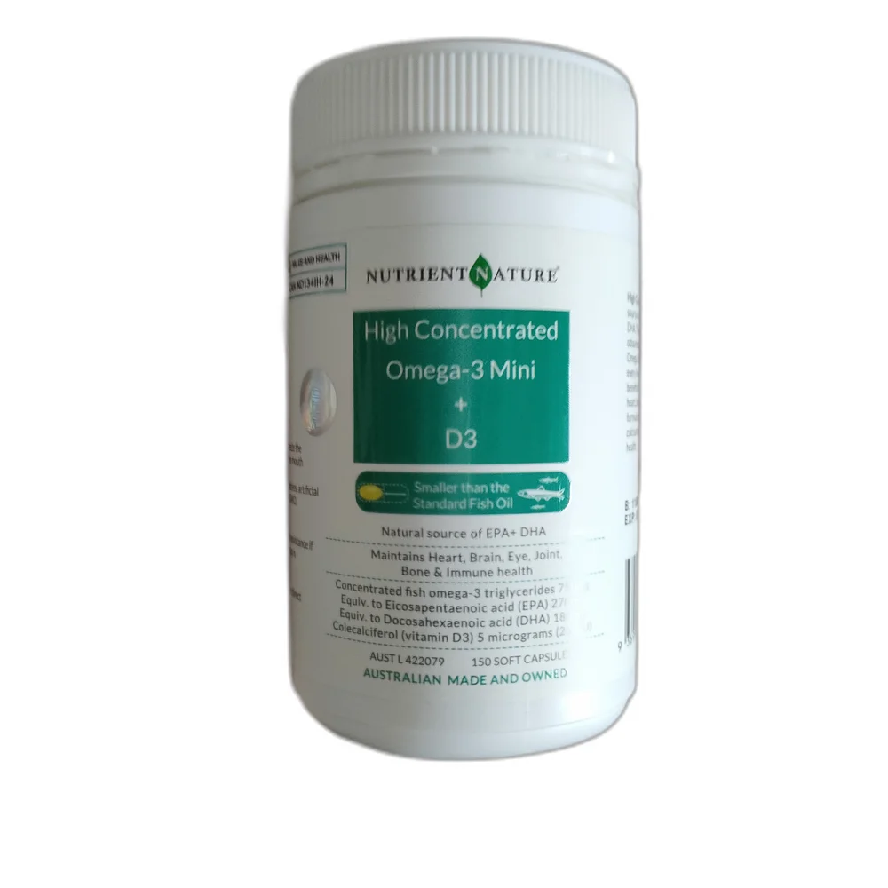 Nutrient Nature High Concentrated Omega-3 Mini + D3 — available at pharmacies in Cambodia on PharmKulen