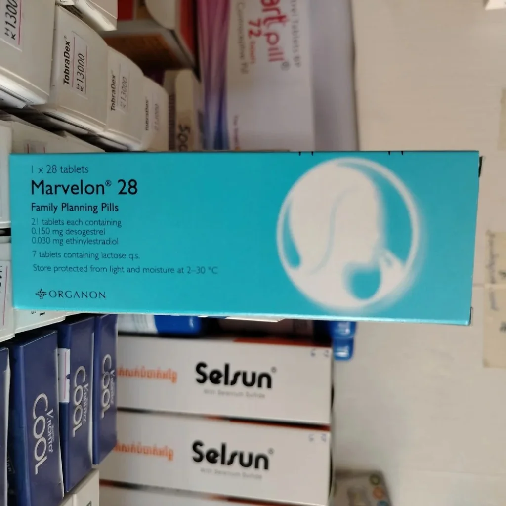 Marvelon 28 — available at pharmacies in Cambodia on PharmKulen