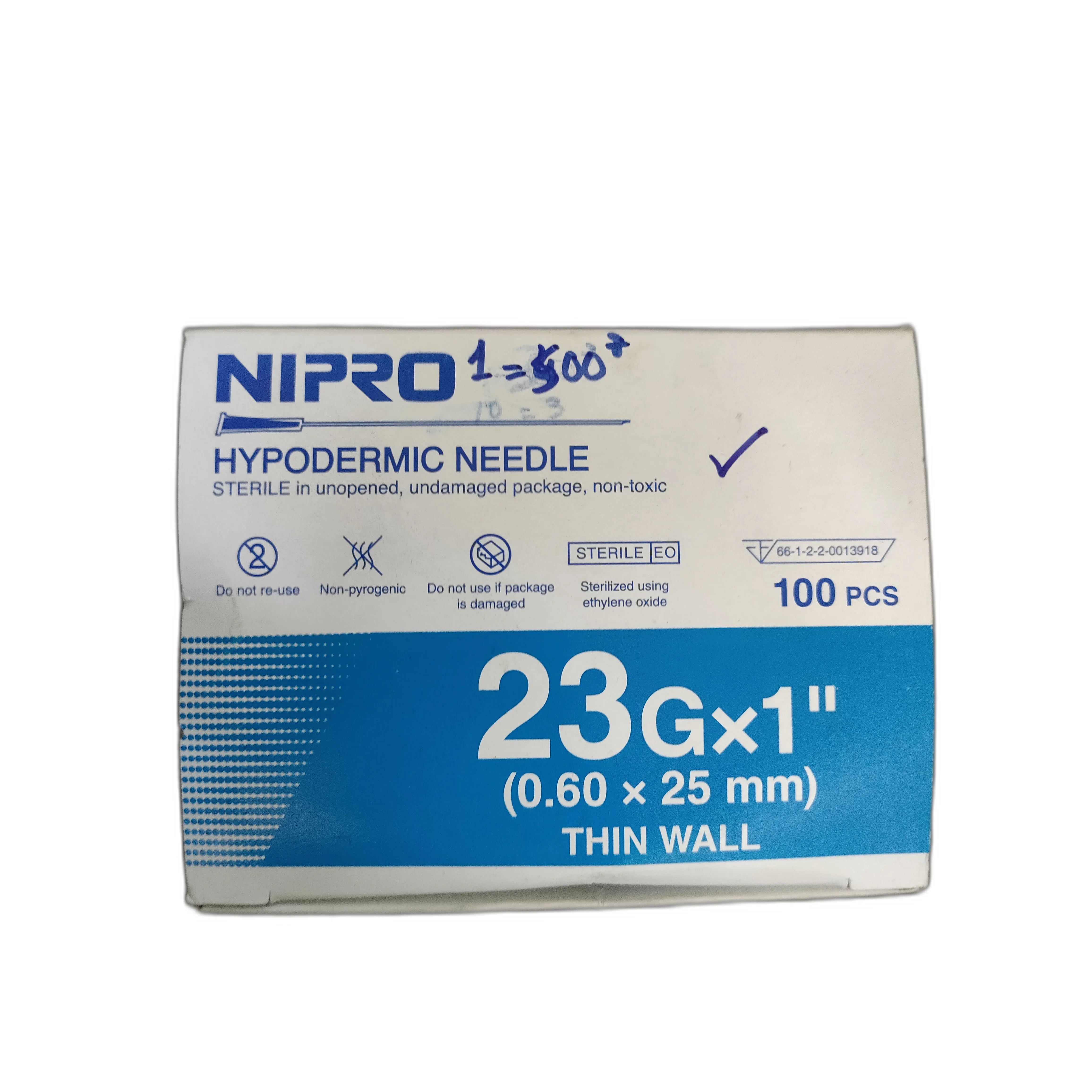 Nipro Hypodermic Needle 23G x 1in — available at pharmacies in Cambodia on PharmKulen