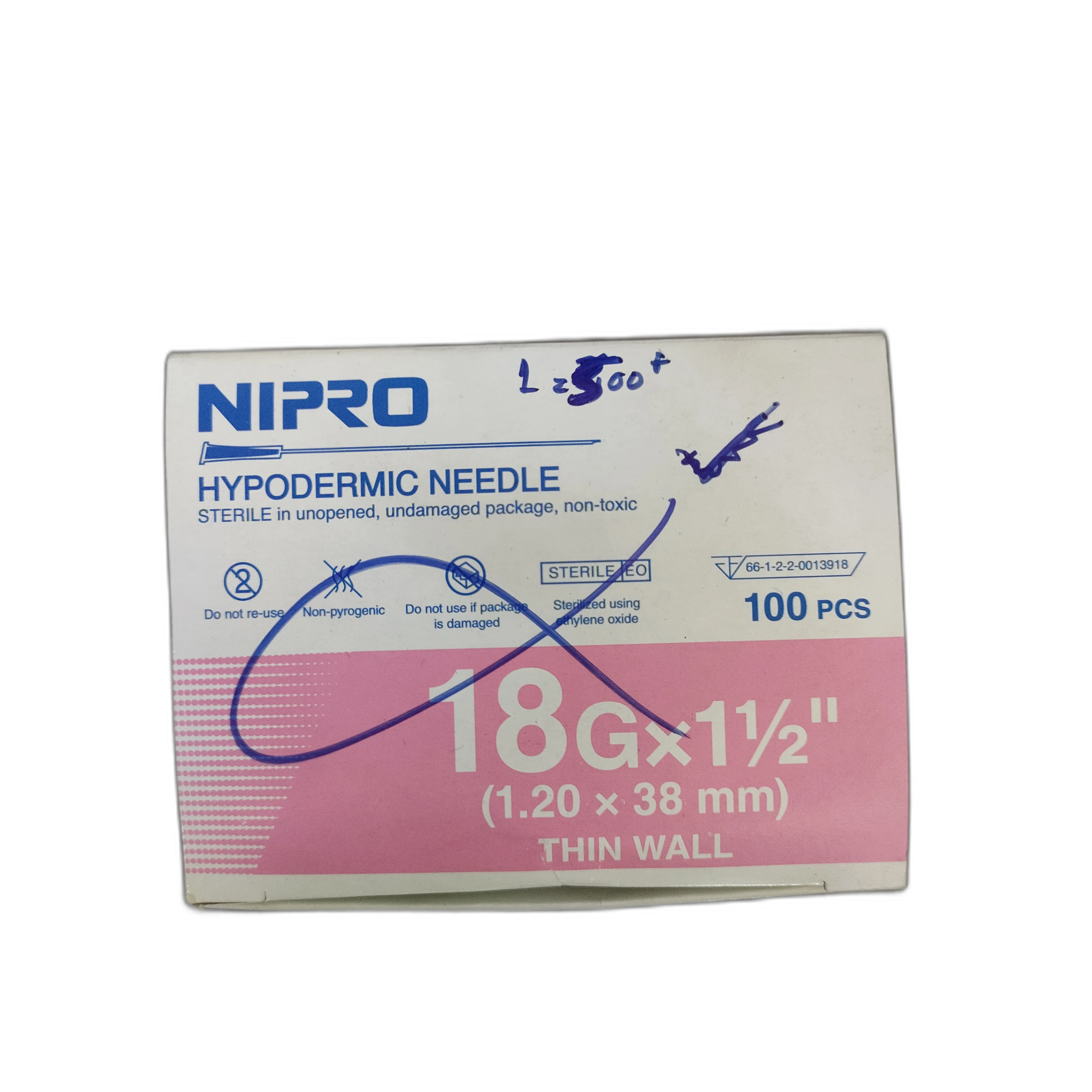 Nipro Hypodermic Needles 18G x 1.5in — available at pharmacies in Cambodia on PharmKulen