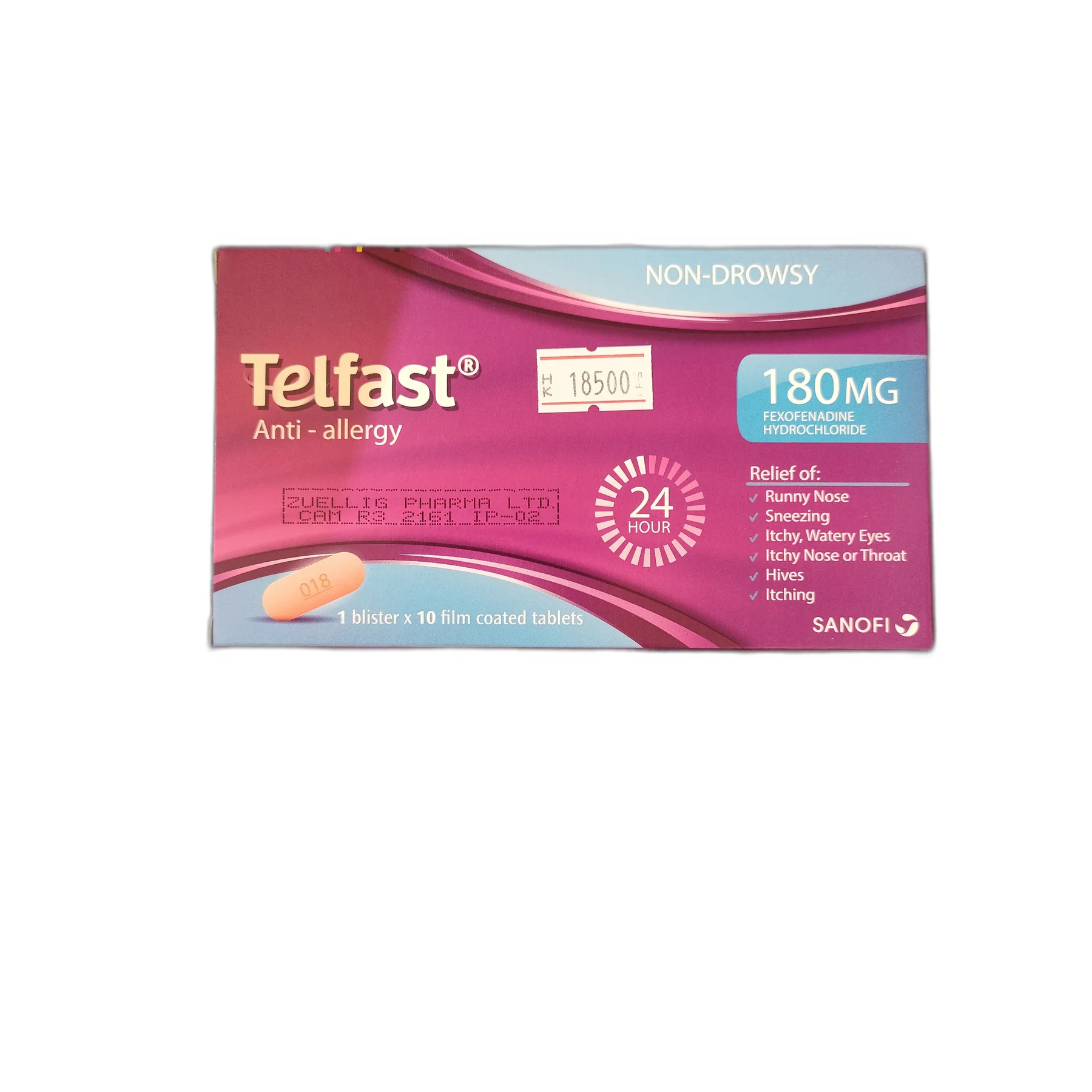 Telfast 180 mg — available at pharmacies in Cambodia on PharmKulen