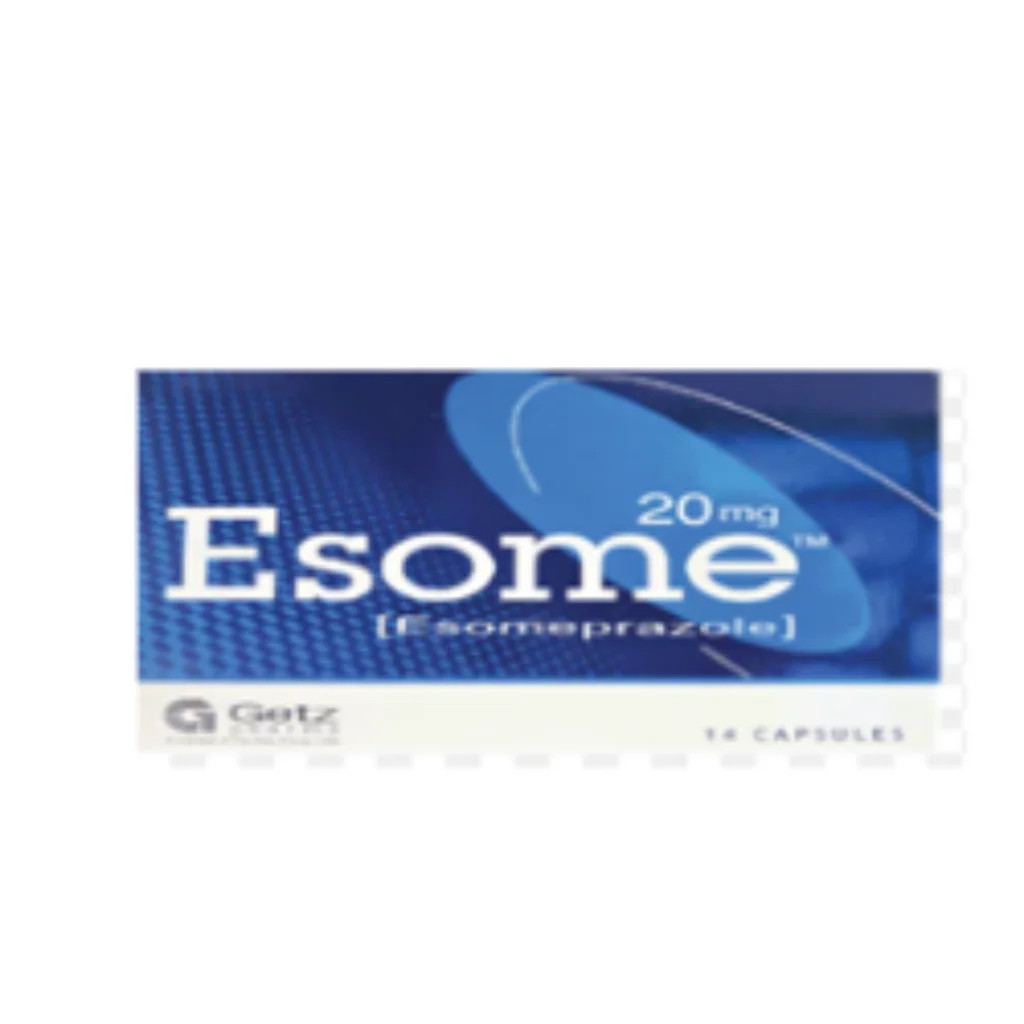 Esome 20mg Capsule (Esomeprazole) — available at pharmacies in Cambodia on PharmKulen