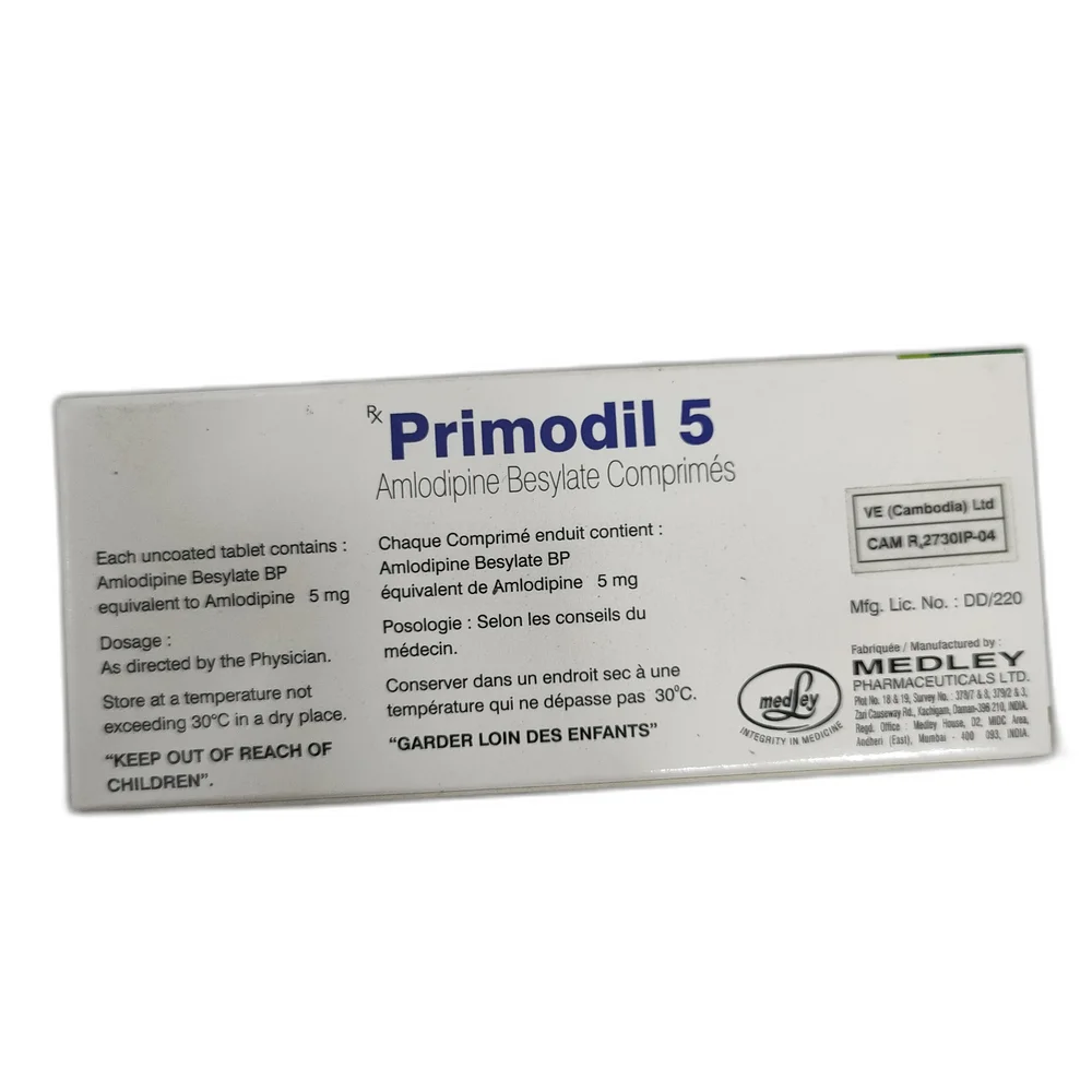 Primodil — available at pharmacies in Cambodia on PharmKulen