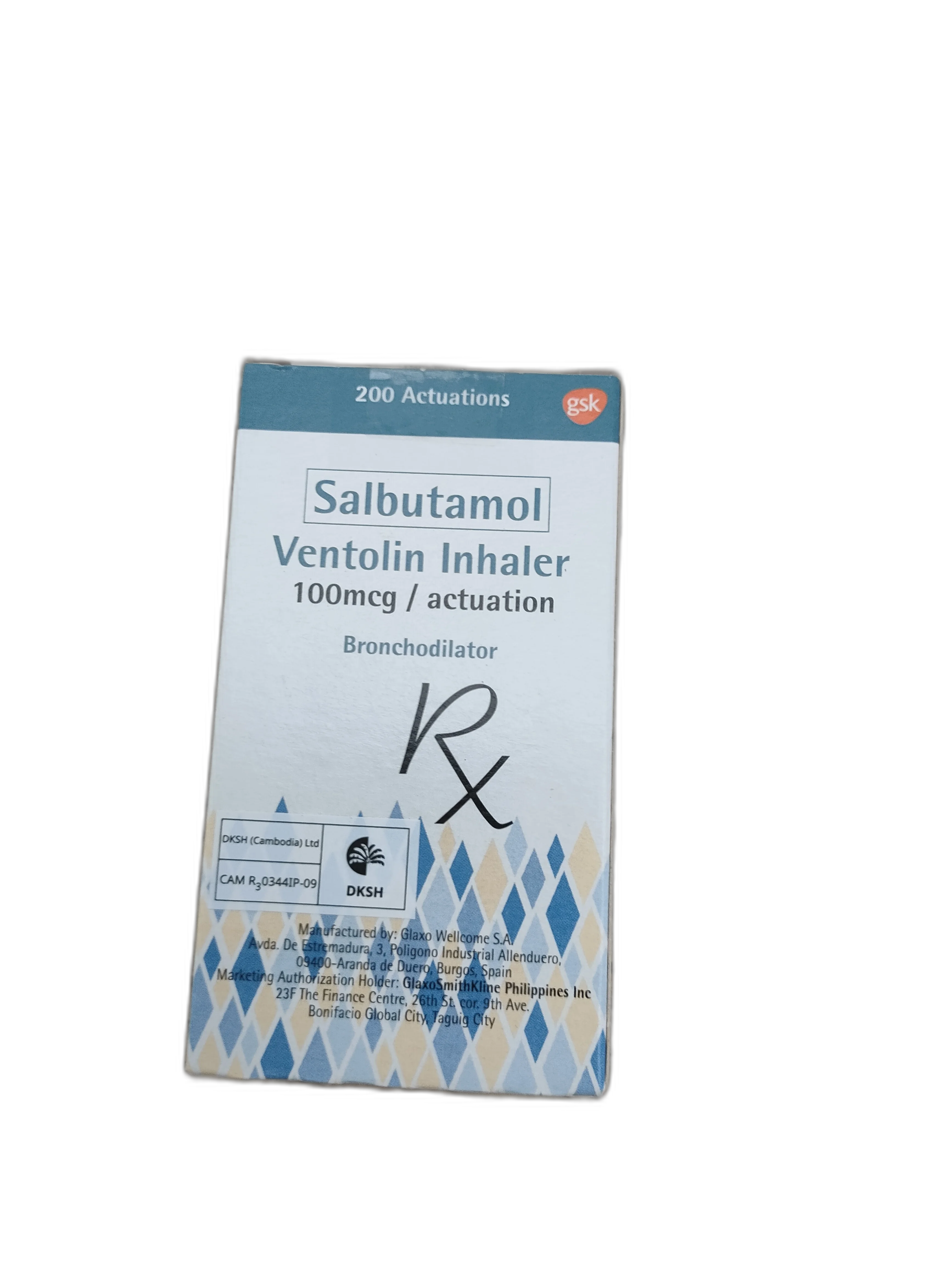 Ventolin Inhaler Salbutamol 100mcg — available at pharmacies in Cambodia on PharmKulen