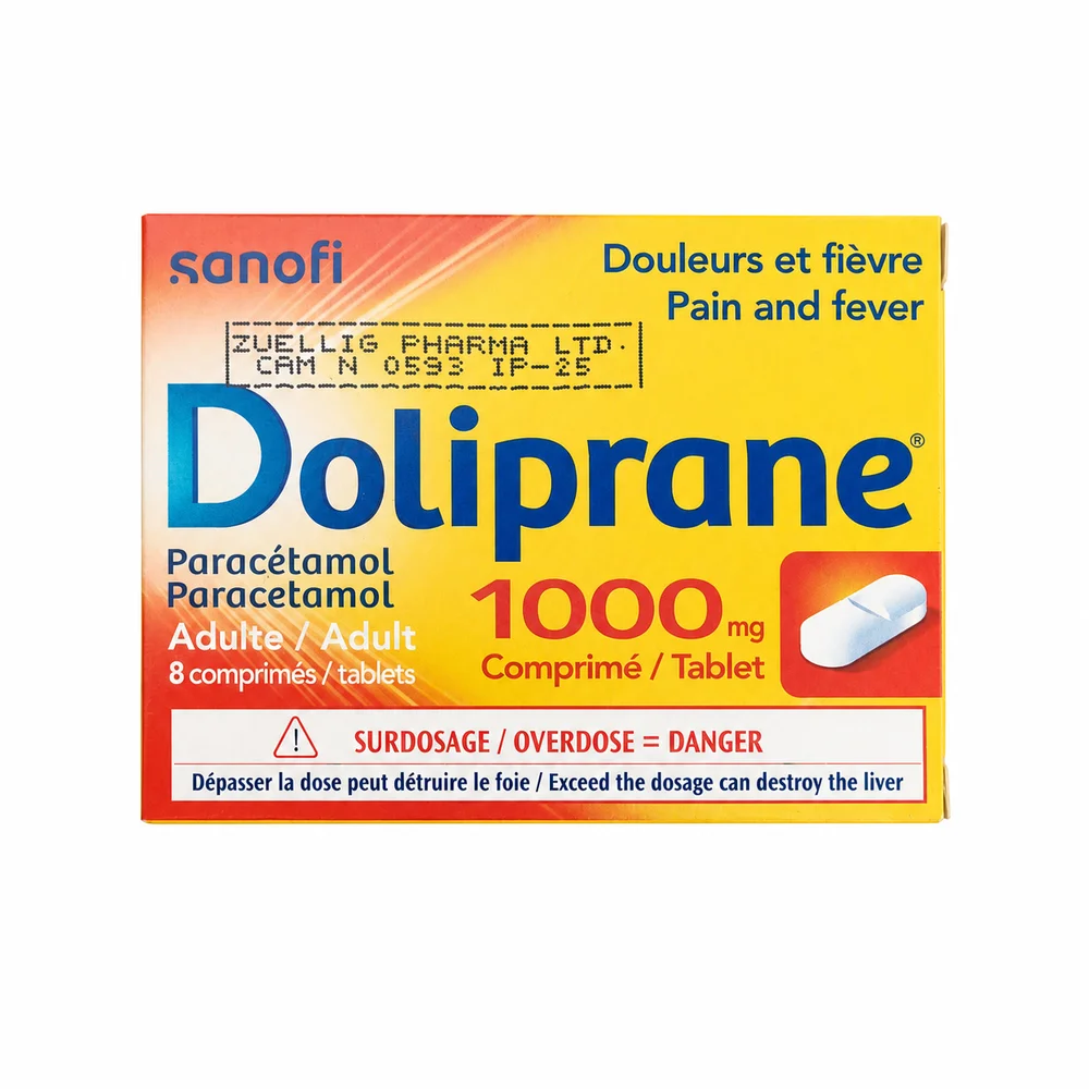 Doliprane — available at pharmacies in Cambodia on PharmKulen