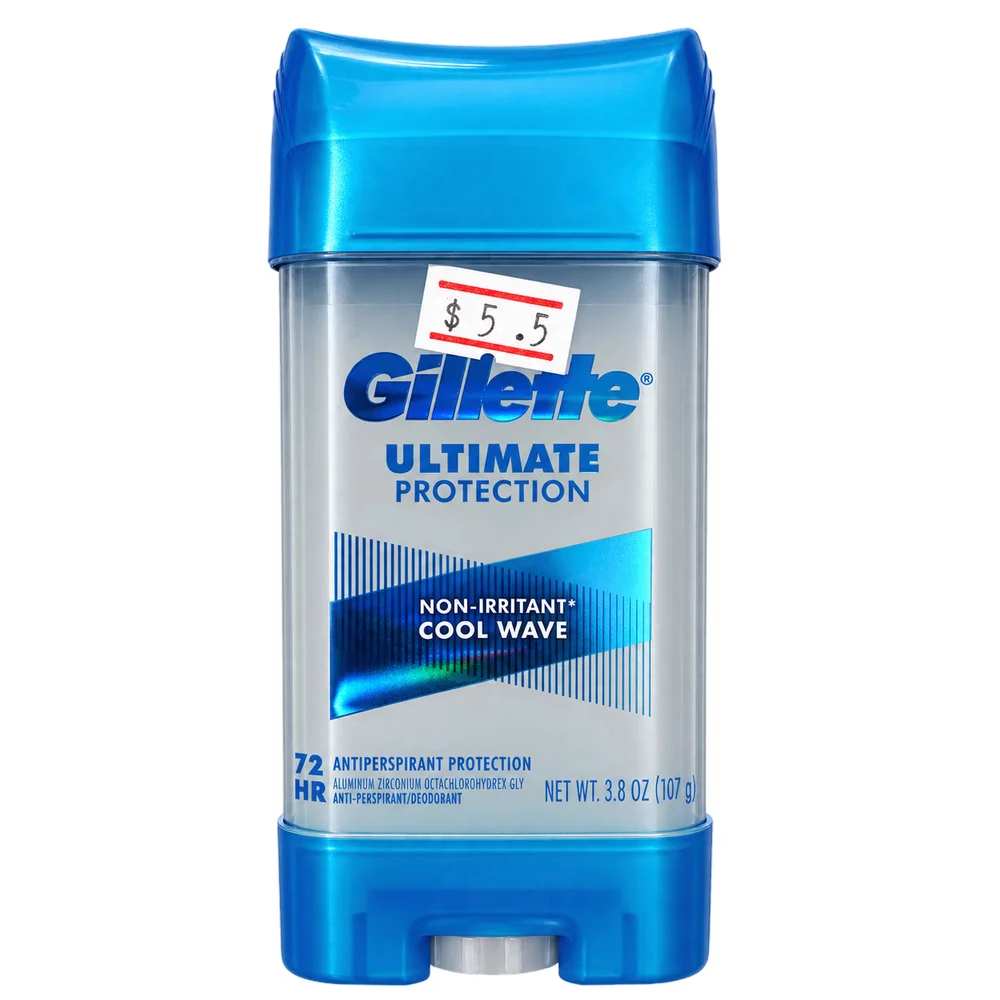 Gillette Ultimate Protection Cool Wave 72 HR Clear Gel Antiperspirant & Deodorant (3.8 oz / 107g) — available at pharmacies in Cambodia on PharmKulen