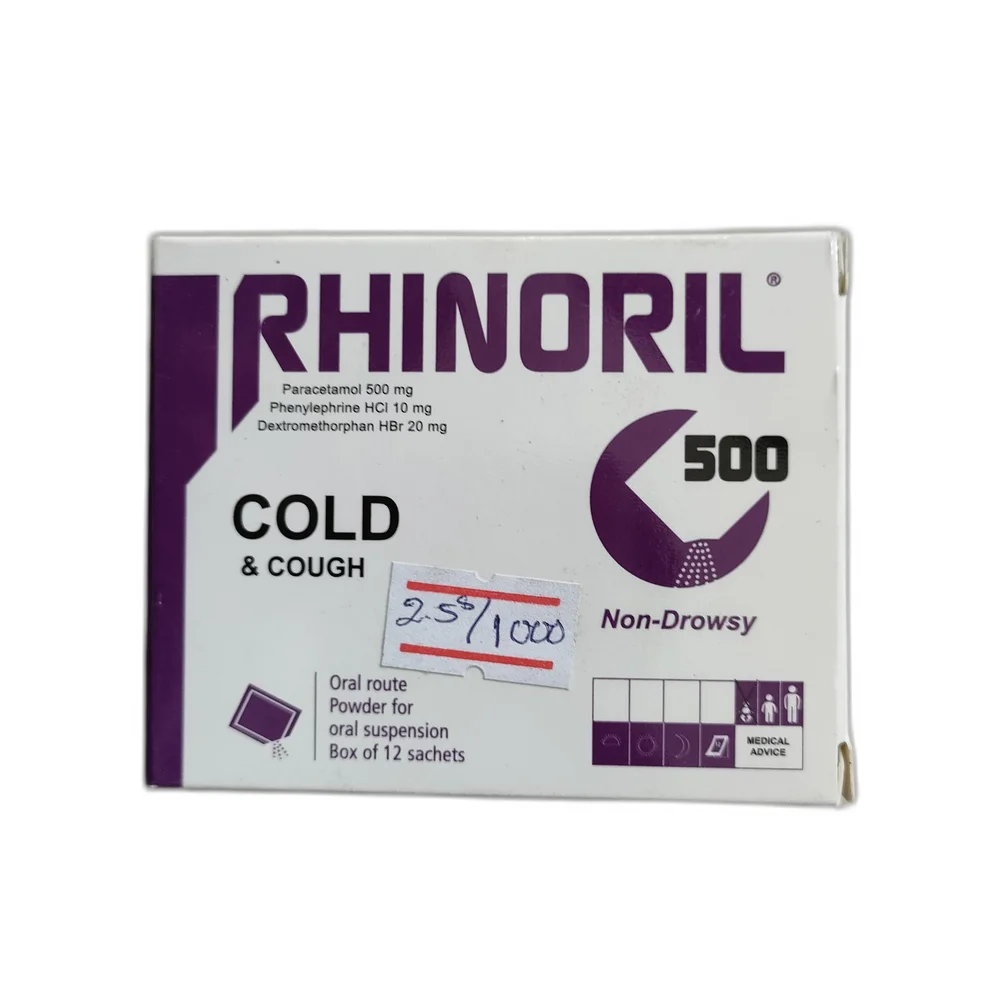 Rhinoril 500 Rhume — available at pharmacies in Cambodia on PharmKulen