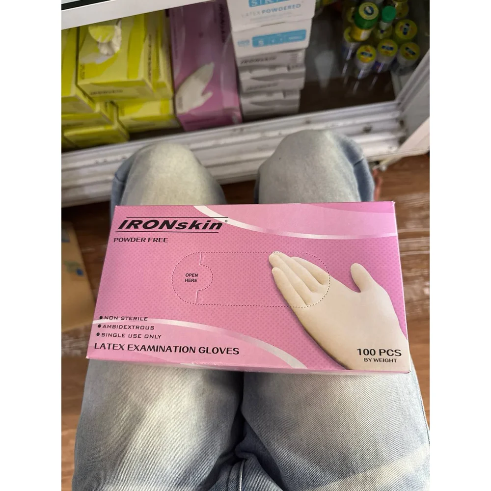 IRONskin Powder Free Latex Examination Gloves — available at pharmacies in Cambodia on PharmKulen