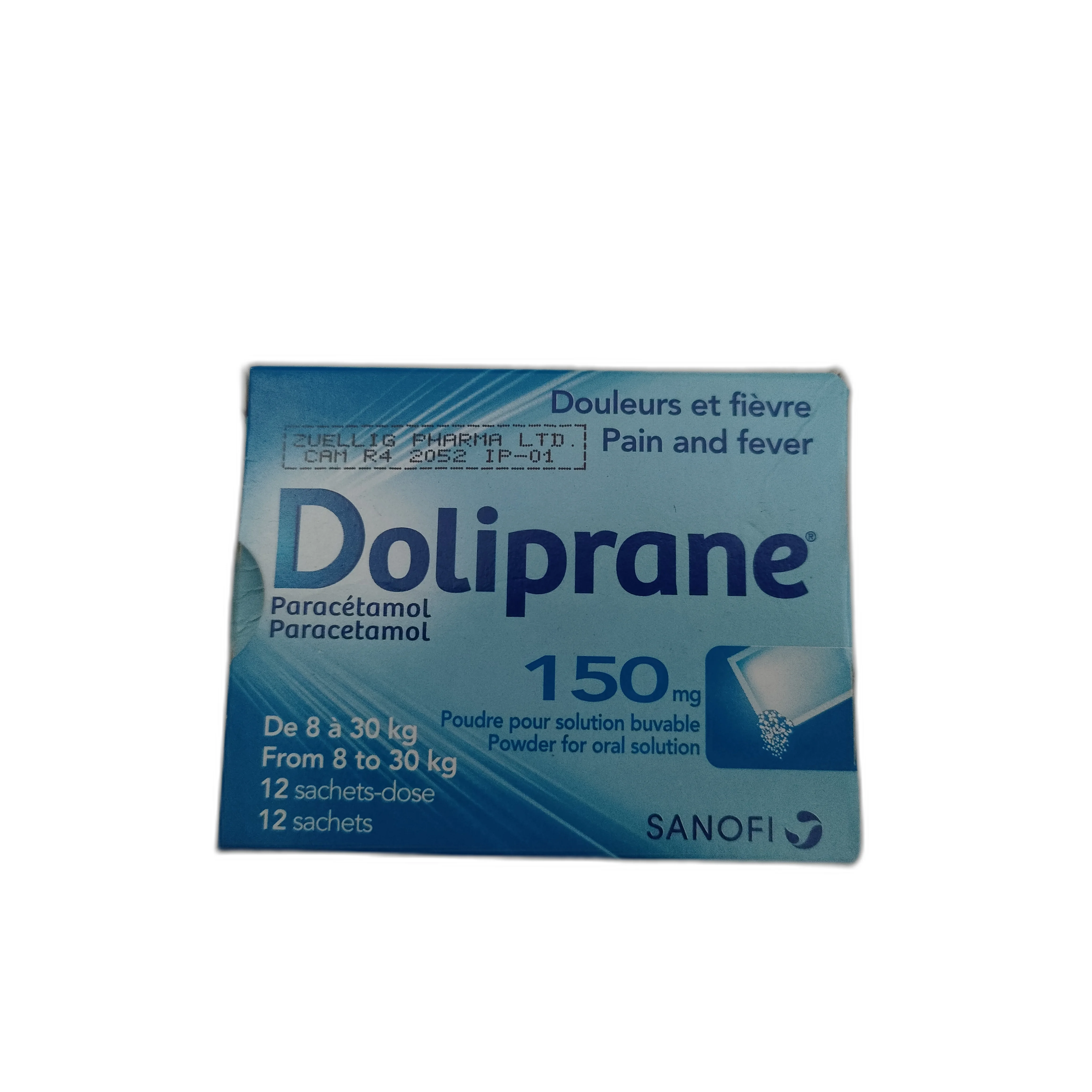 Doliprane — available at pharmacies in Cambodia on PharmKulen