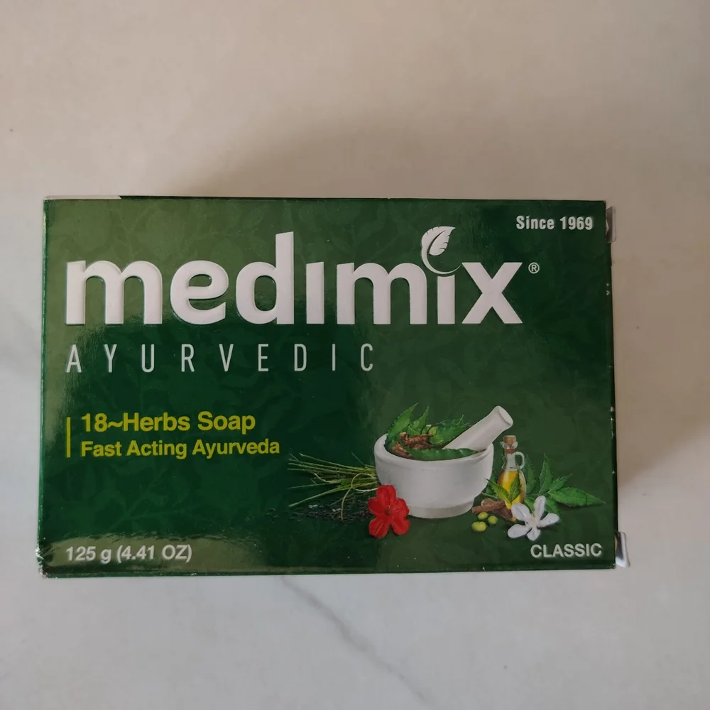 Medimix Ayurvedic 18-Herbs Soap — available at pharmacies in Cambodia on PharmKulen