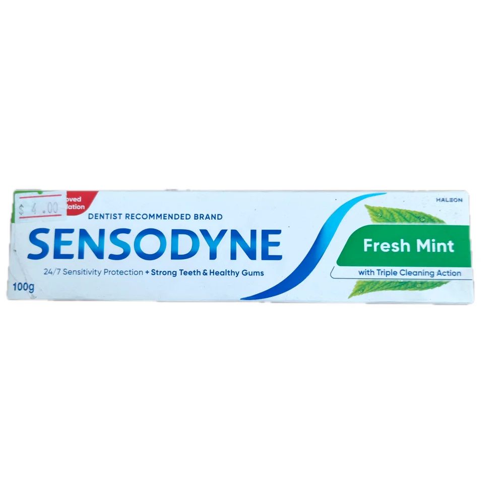Sensodyne Fresh Mint — available at pharmacies in Cambodia on PharmKulen