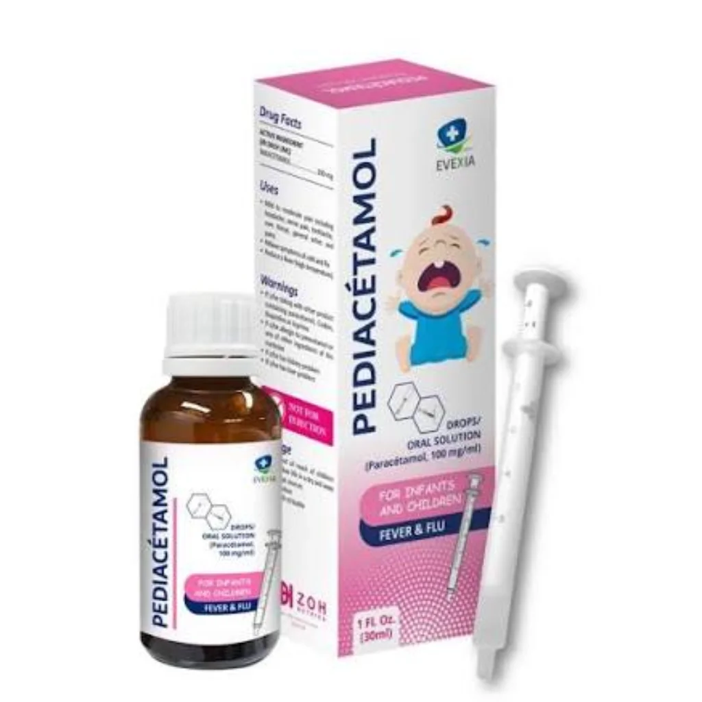 Pediacetamol — available at pharmacies in Cambodia on PharmKulen