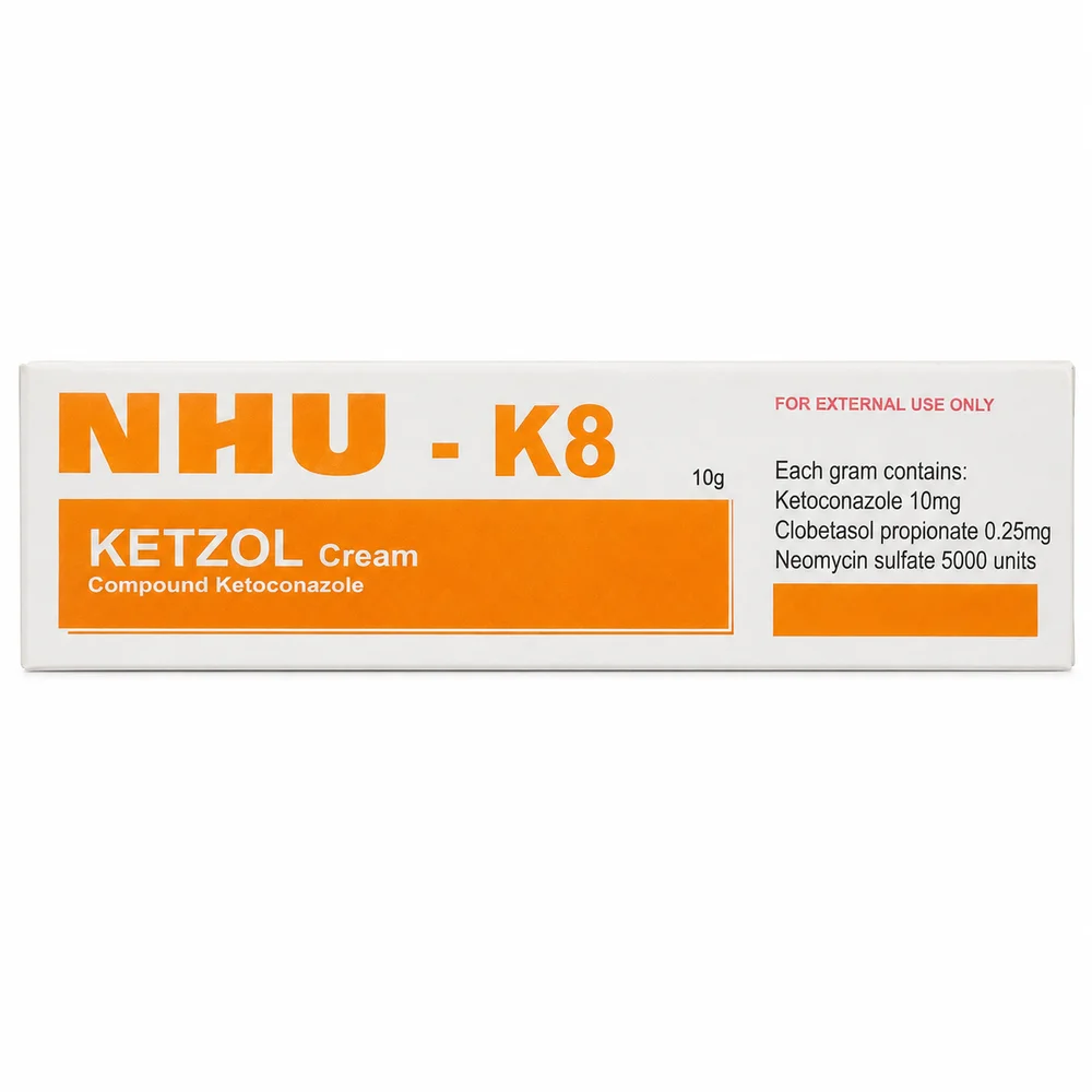 NHU - K8 KETZOL Cream (Compound Ketoconazole Cream 10g) — available at pharmacies in Cambodia on PharmKulen