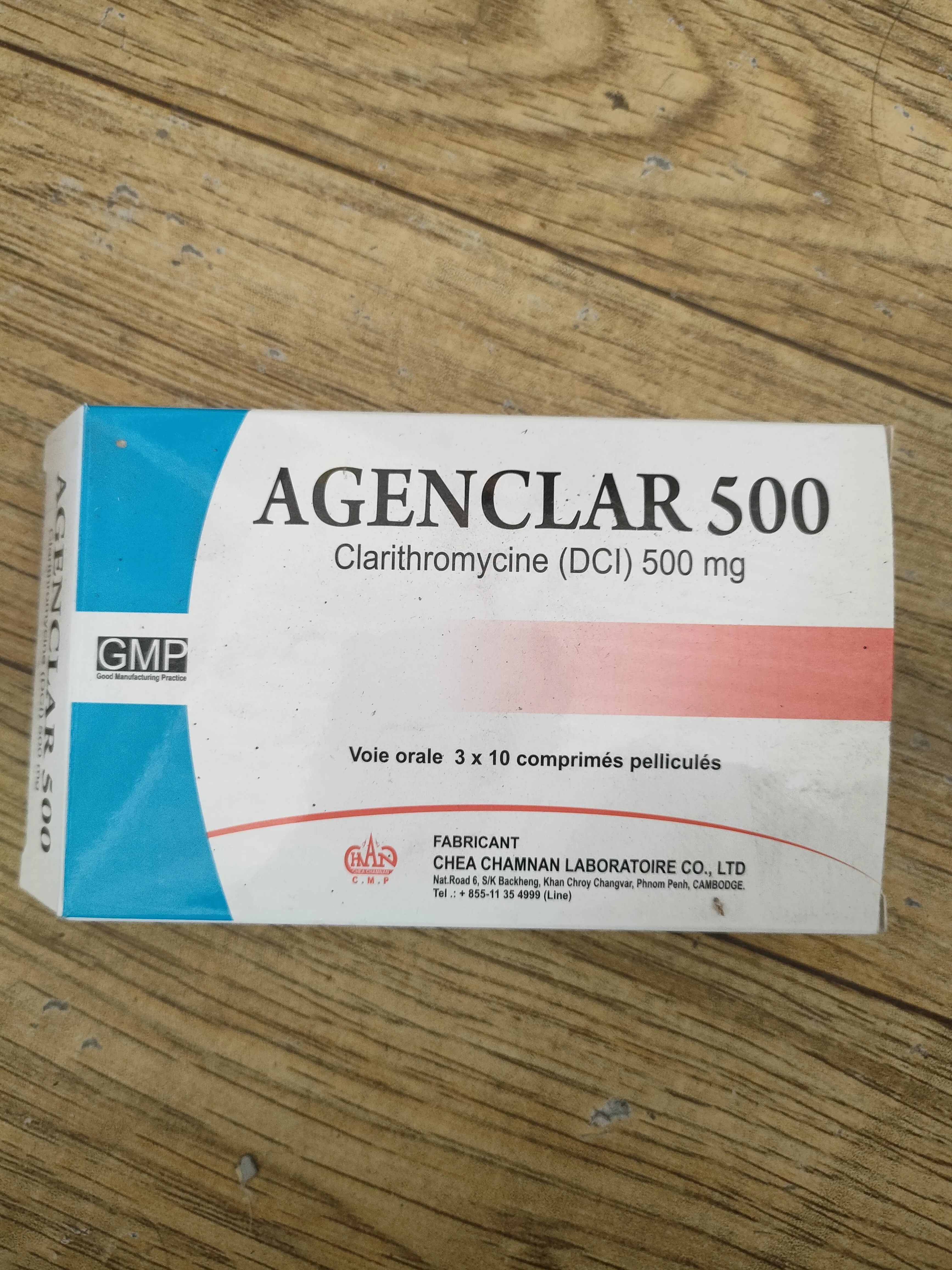 AGENCLAR 500 — available at pharmacies in Cambodia on PharmKulen