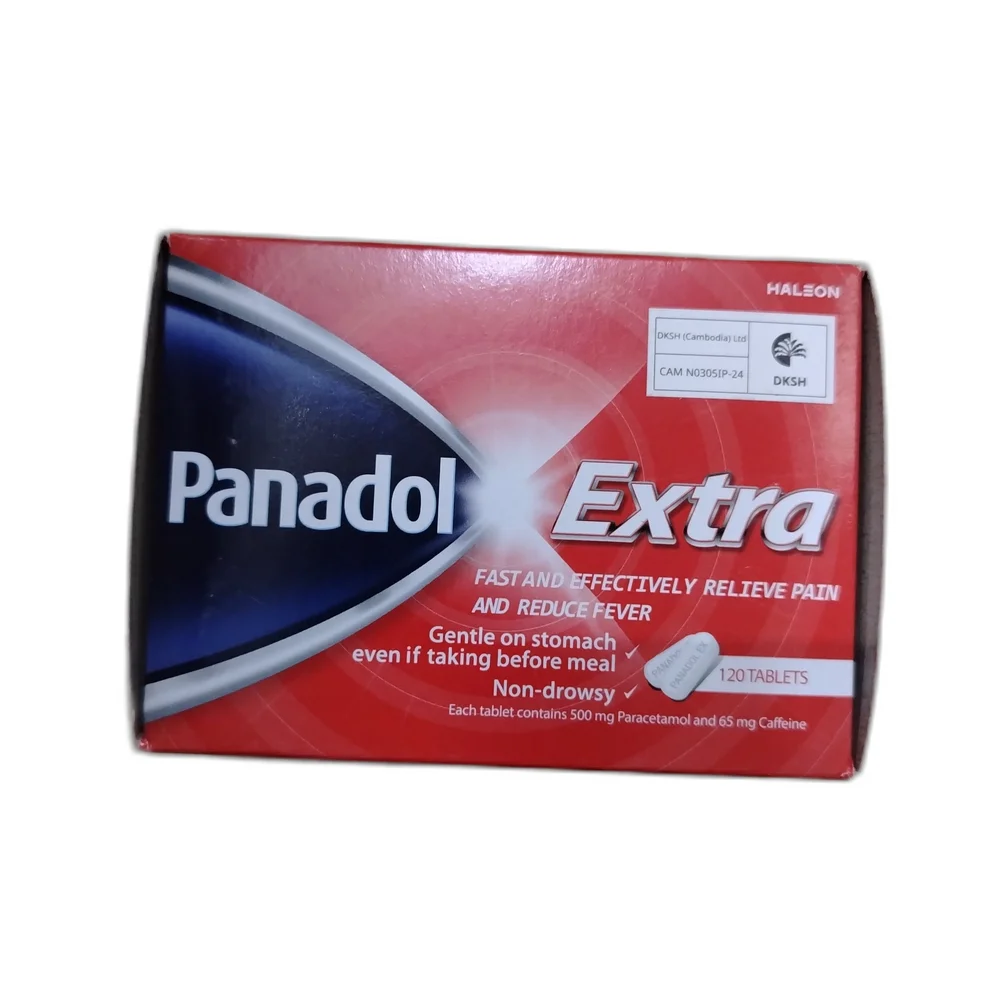 Panadol Extra — available at pharmacies in Cambodia on PharmKulen
