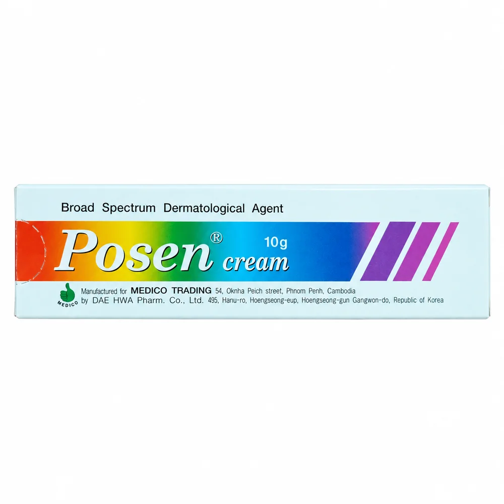 Posen Cream — available at pharmacies in Cambodia on PharmKulen