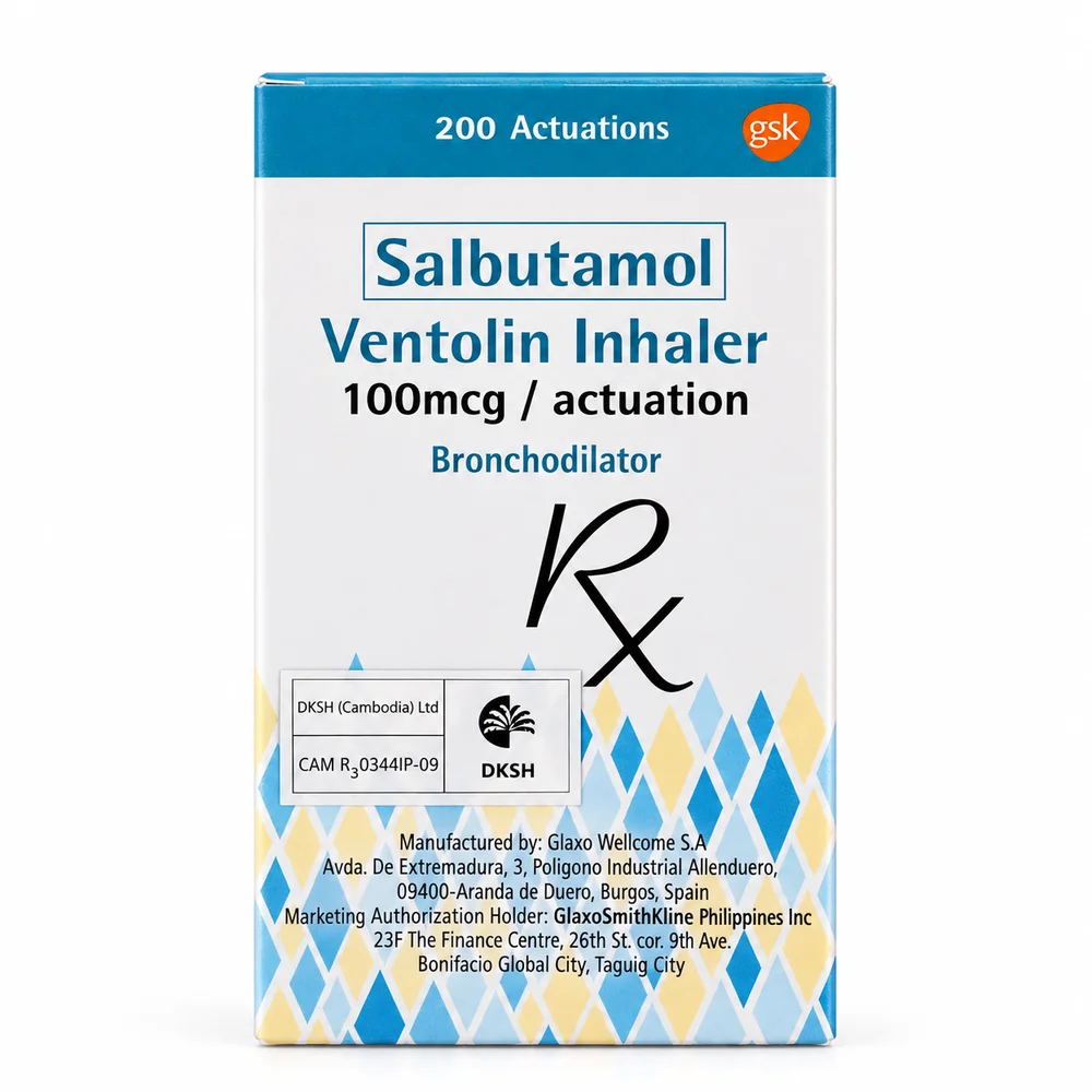 Ventolin — available at pharmacies in Cambodia on PharmKulen